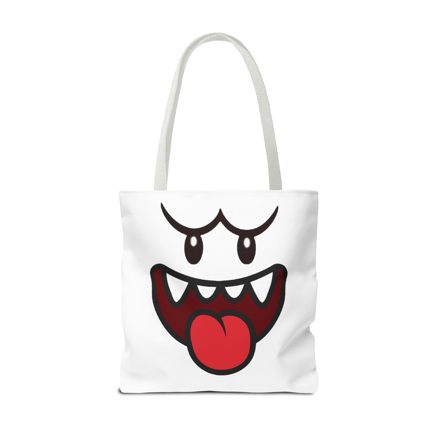 Funny Ghost Face Tote Bag, Spooky Halloween Shopping Bag, Creepy Cute Gamer Tote, Novelty Reusable Canvas Bag, Horror Themed Trick or Treat Bag