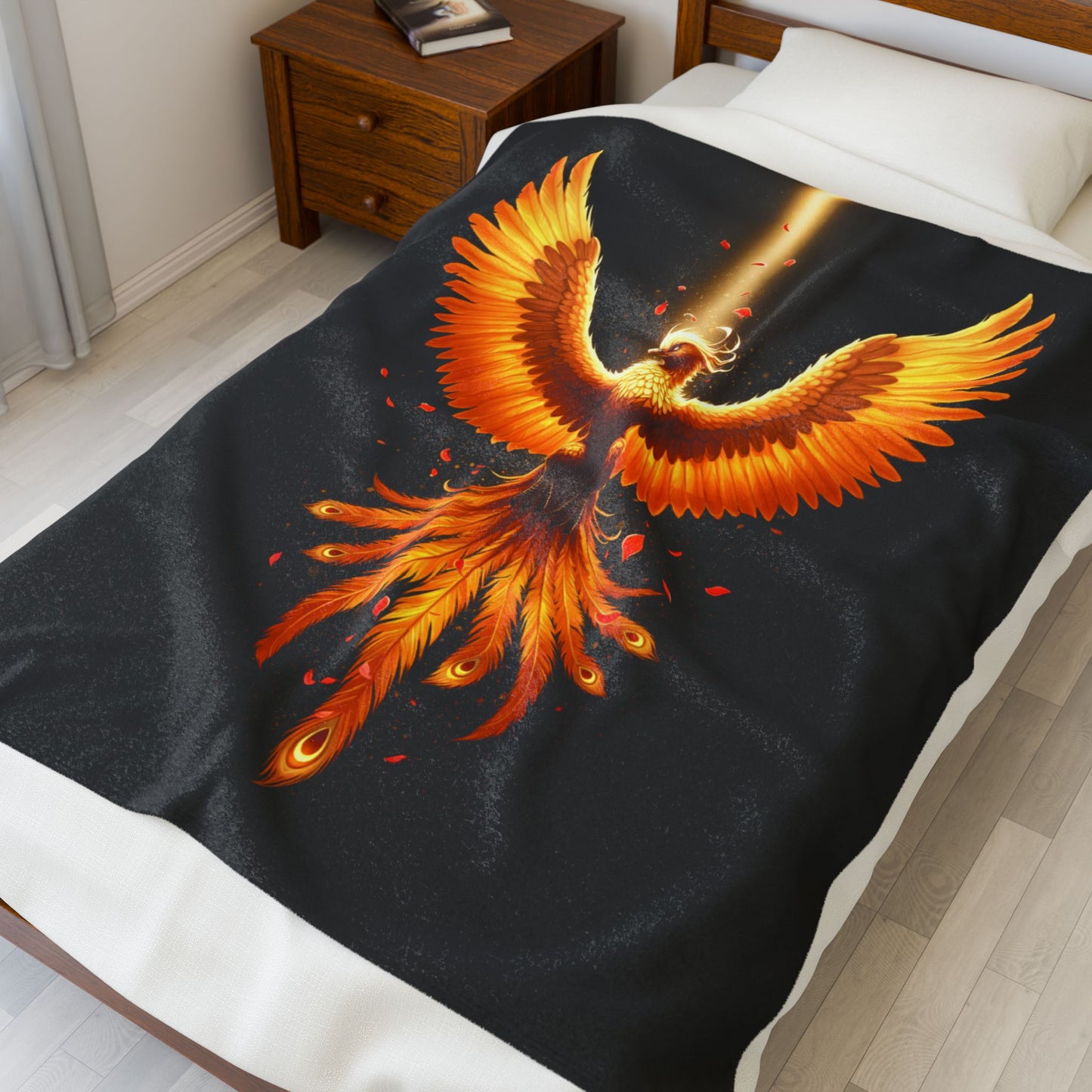 Phoenix Fire Velveteen Plush Blanket Mythical Throw Phoenix Home Decor Bedroom Decoration