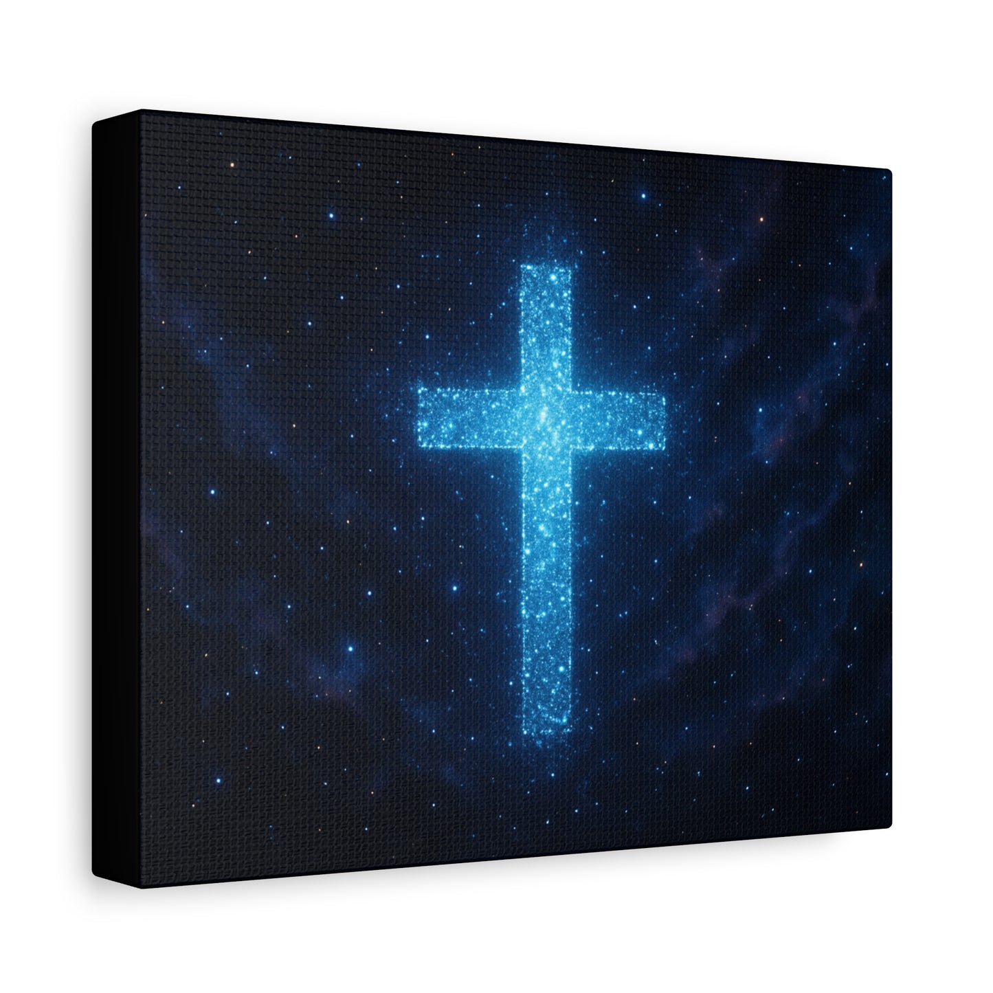 Canvas Wall Art - Bioluminescent Cross Design Spiritual Decor Christian Art Religious Canvas Gift for Believers