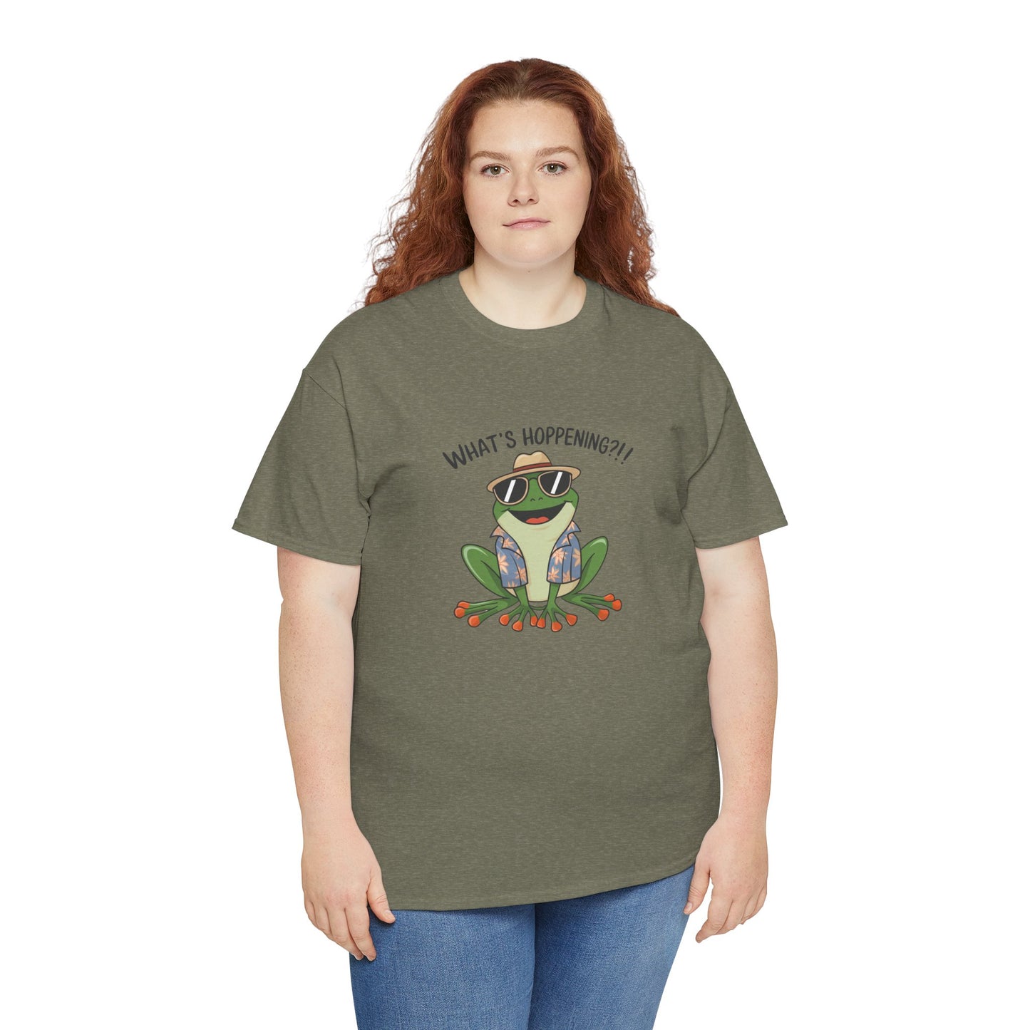 Funny Frog Shirt | What’s Hoppening T-Shirt | Cool Frog Graphic Tee | Amphibian Dad Joke Shirt | Cottagecore Animal Lover Gift