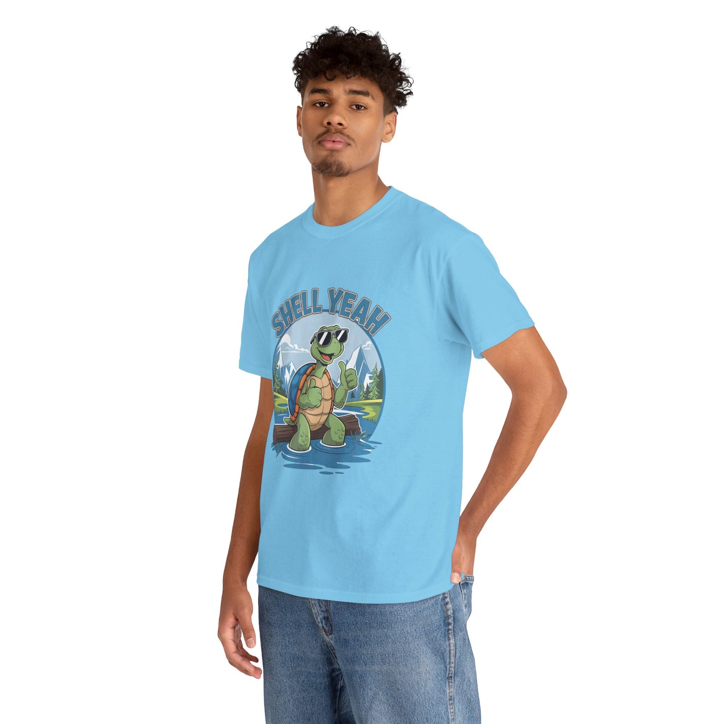SHELL YEAH Turtle T-Shirt | Funny Cute Turtle Nature Graphic Tee | Handmade Animal Lover Gift | Eco Outdoor Adventure Shirt
