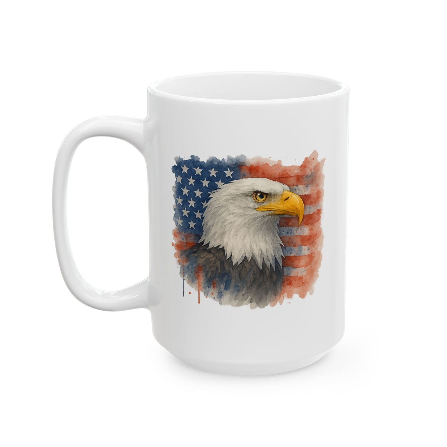 Patriotic Eagle Mug – American Flag Coffee Cup with Bald Eagle Design | USA Pride Gift for Veterans, Memorial Day, Independence Day