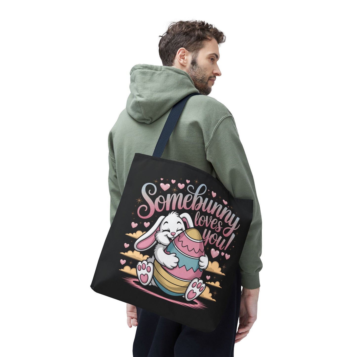 Easter Bunny Tote Bag Somebunny Loves You Easter Bag Bunny
