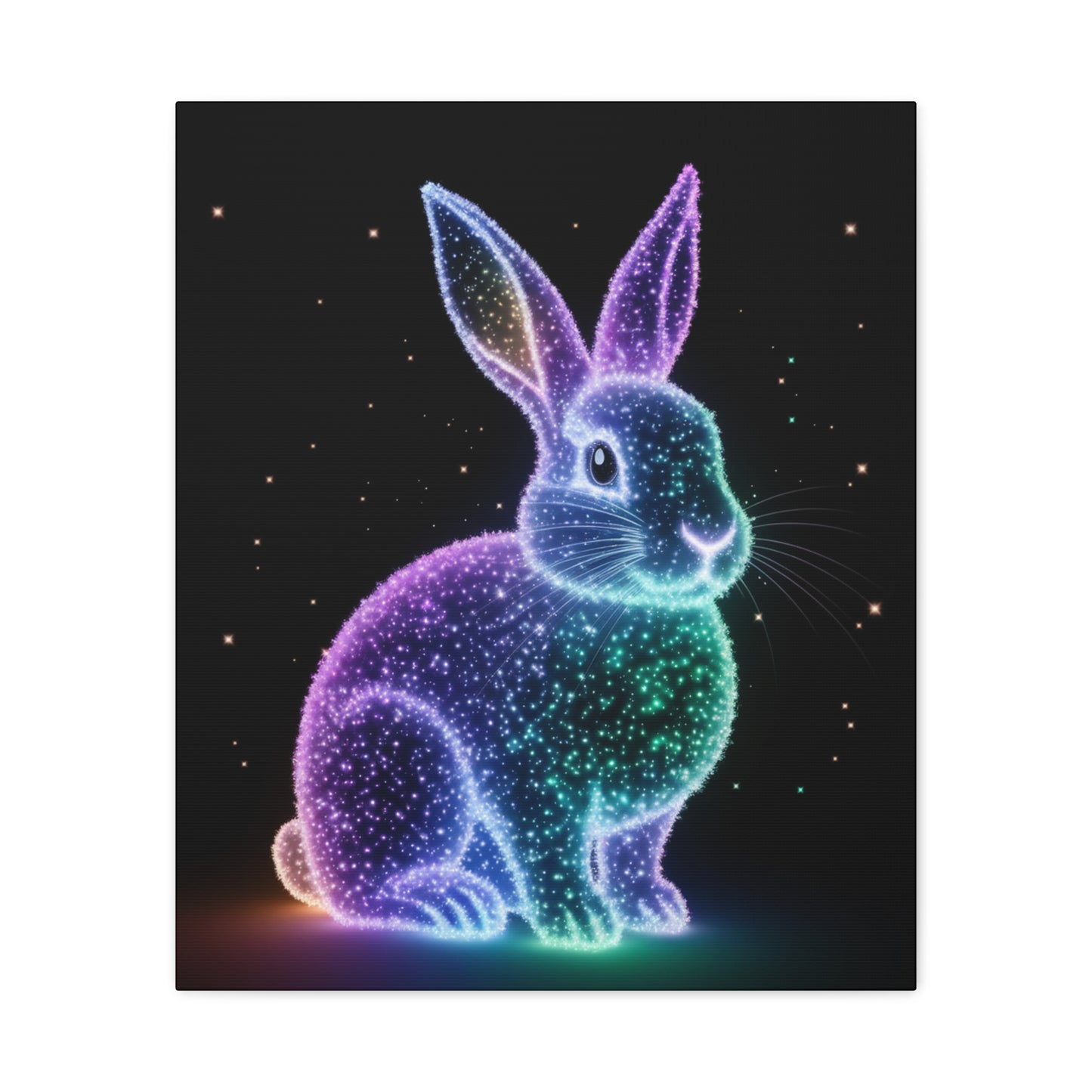 Easter Canvas Bioluminescent Bunny Decor Easter Bunny Art Easter Decor