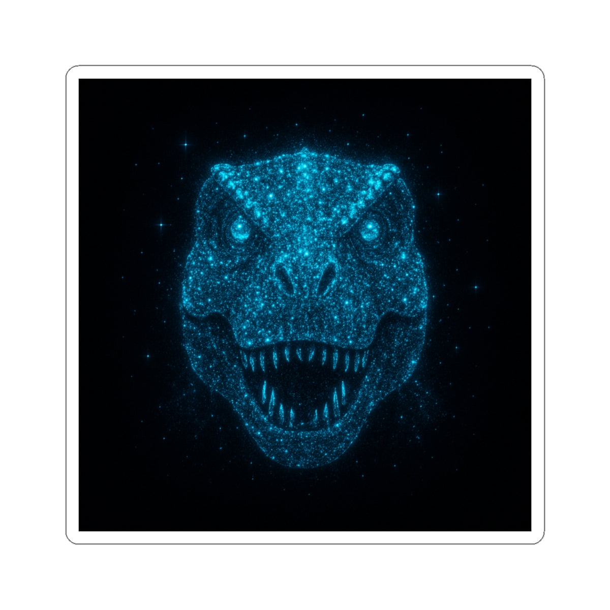 Galaxy Bioluminescent Dinosaur Sticker - Cosmic T-Rex Vinyl Decal - Starry Dino Laptop Sticker Non-Glow - Space Aesthetic Gift
