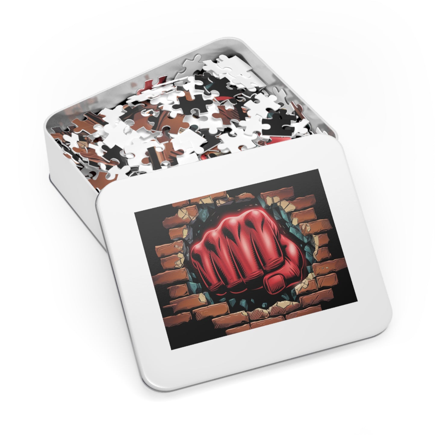 Jigsaw Puzzle - Red Fist Smash Design
