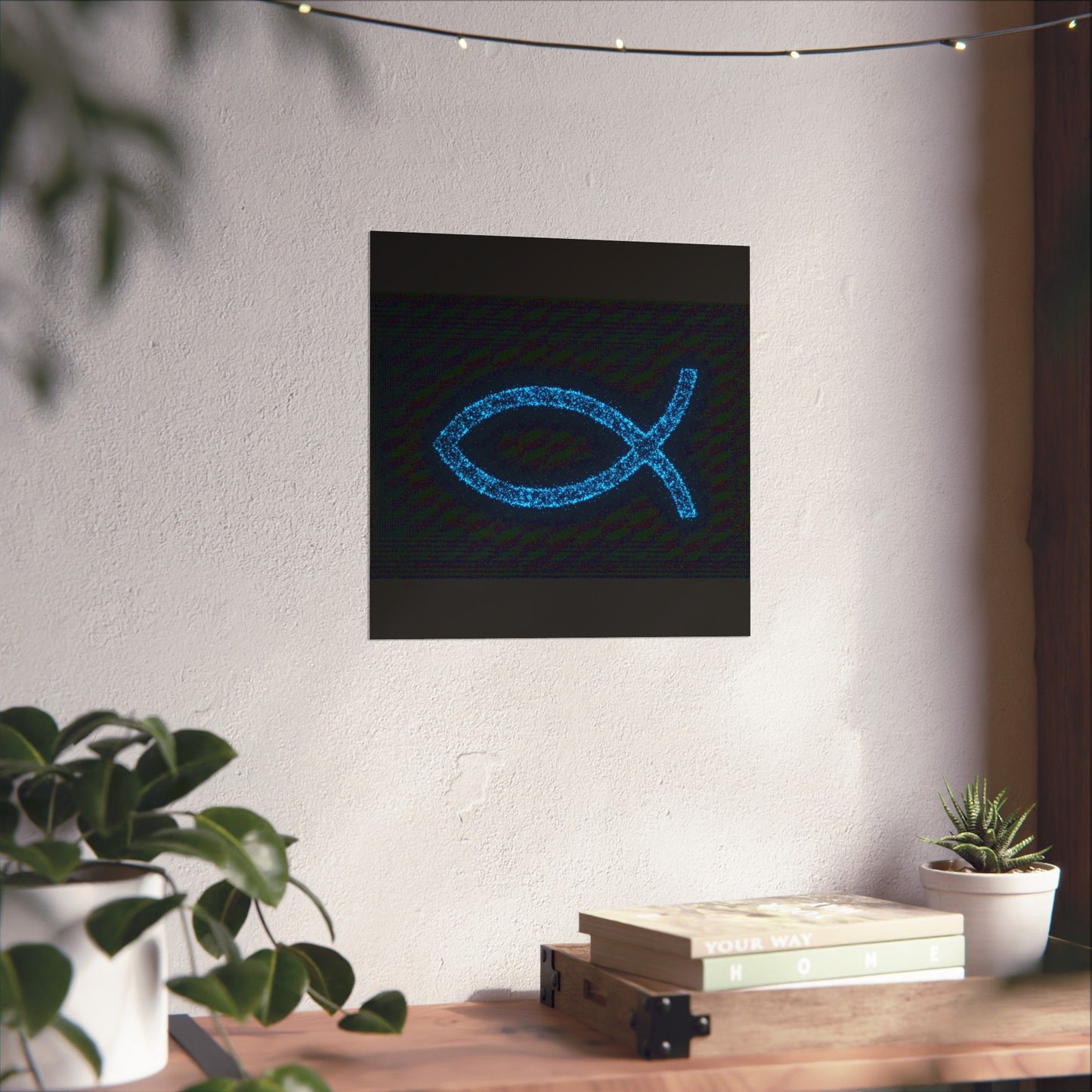 Sparkling Fish Symbol Matte Vertical Poster - Faith-Inspired Art for Home Decor