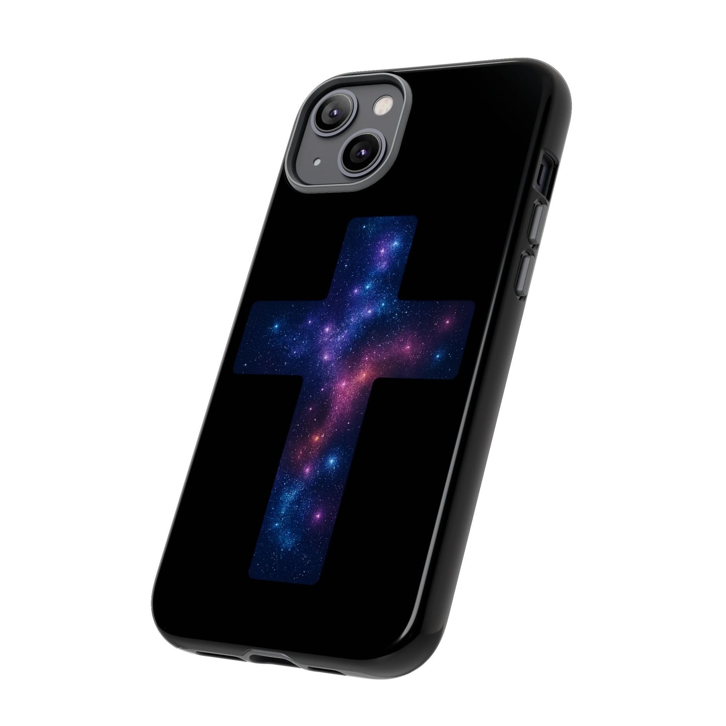 iPhone Case - Galactic Cross design Christian Phone Case Spiritual iPhone Accessory Religious Case Gift for Believers