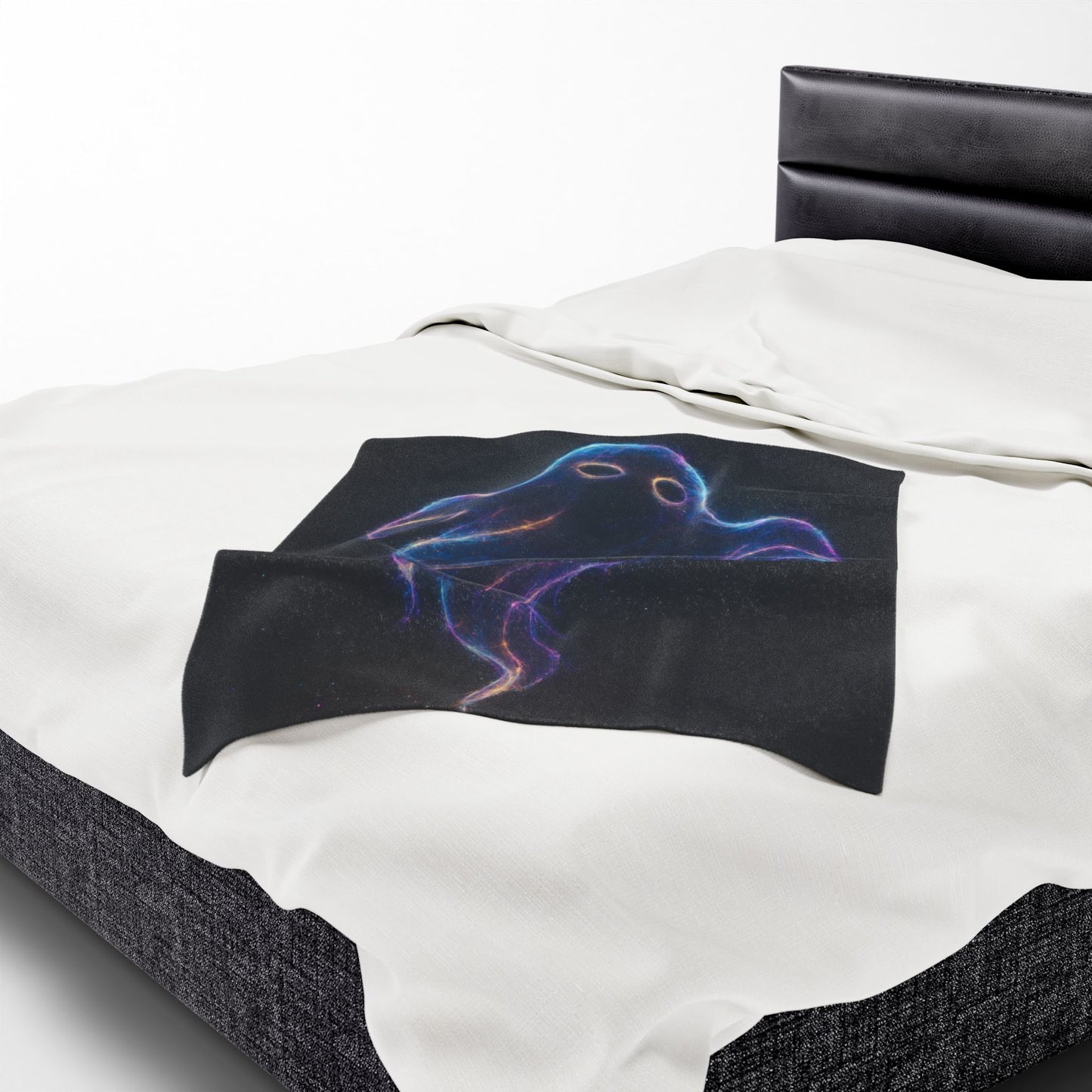 Galaxy Ghost Blanket, Halloween Throw Blanket, Spooky Cozy Decor, Ghost Lover Gift, Soft Plush Blanket, Cosmic Ghost Bedding
