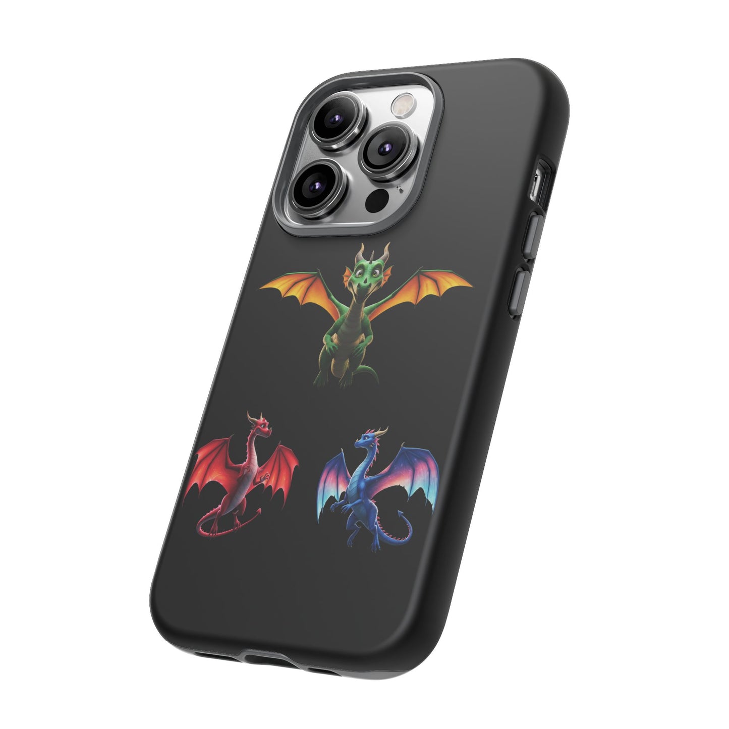 Vibrant Fantasy Dragon iPhone Case - Tough Armor Cover for iPhone 15/14/13 - Colorful Mythical Wings Gift for Dragon Lovers
