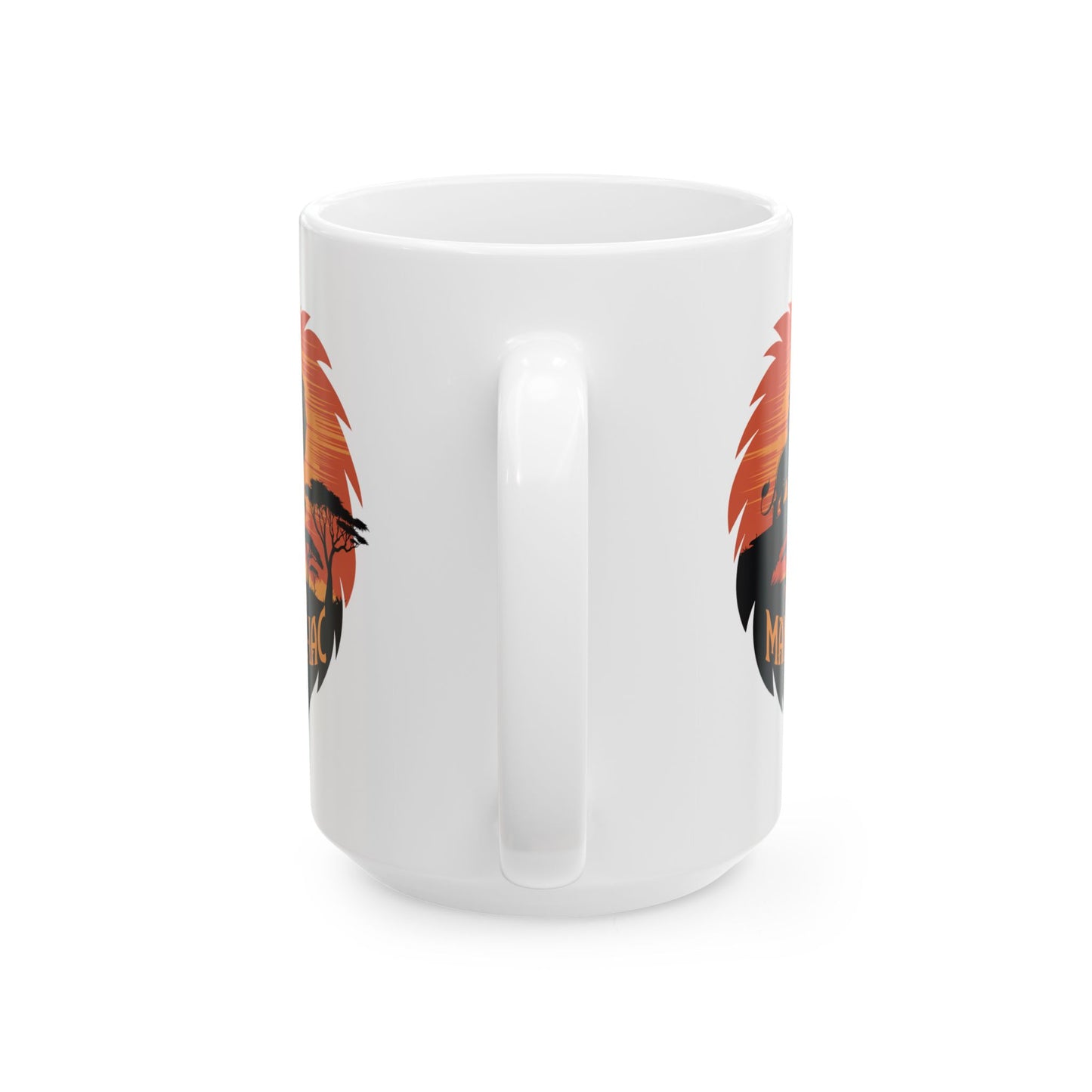 I’m a Mane-iac Lion Mug – Funny Animal Pun Coffee Cup – Safari Wildlife Gift for Him, Her, Kids – Bold Jungle Kitchen Decor