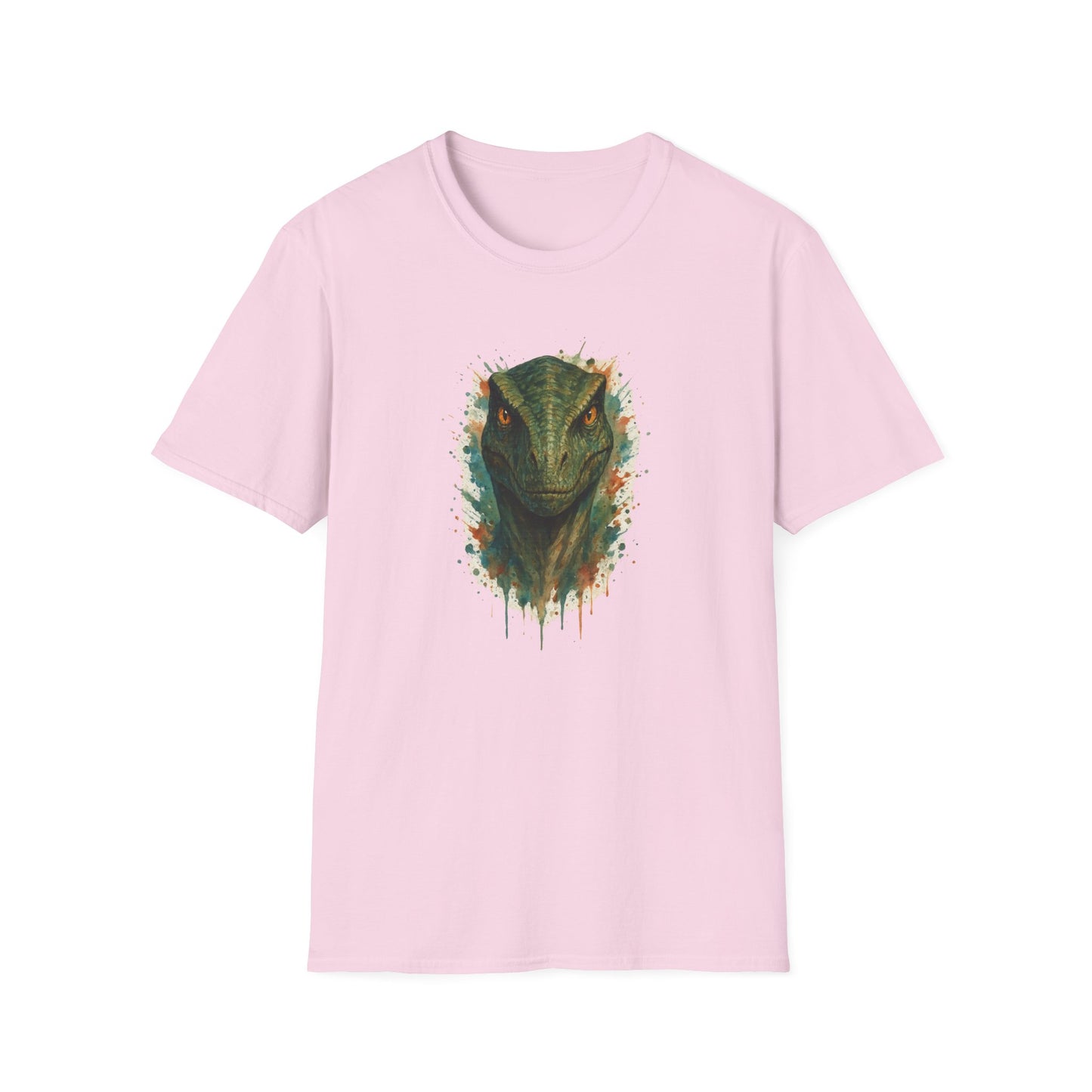Watercolor Velociraptor T-Shirt | Dinosaur Lover Gift | Artistic Paleo Tee - Unique Dino Art Tee for Men Women Jurassic Apparel
