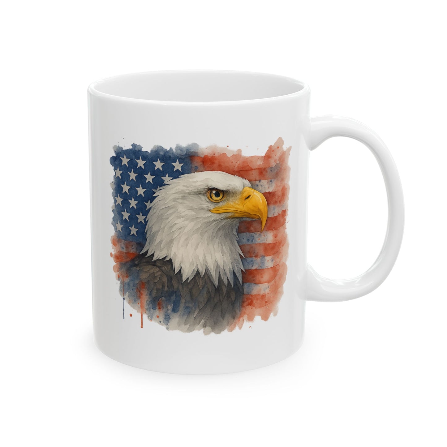Patriotic Eagle Mug – American Flag Coffee Cup with Bald Eagle Design | USA Pride Gift for Veterans, Memorial Day, Independence Day