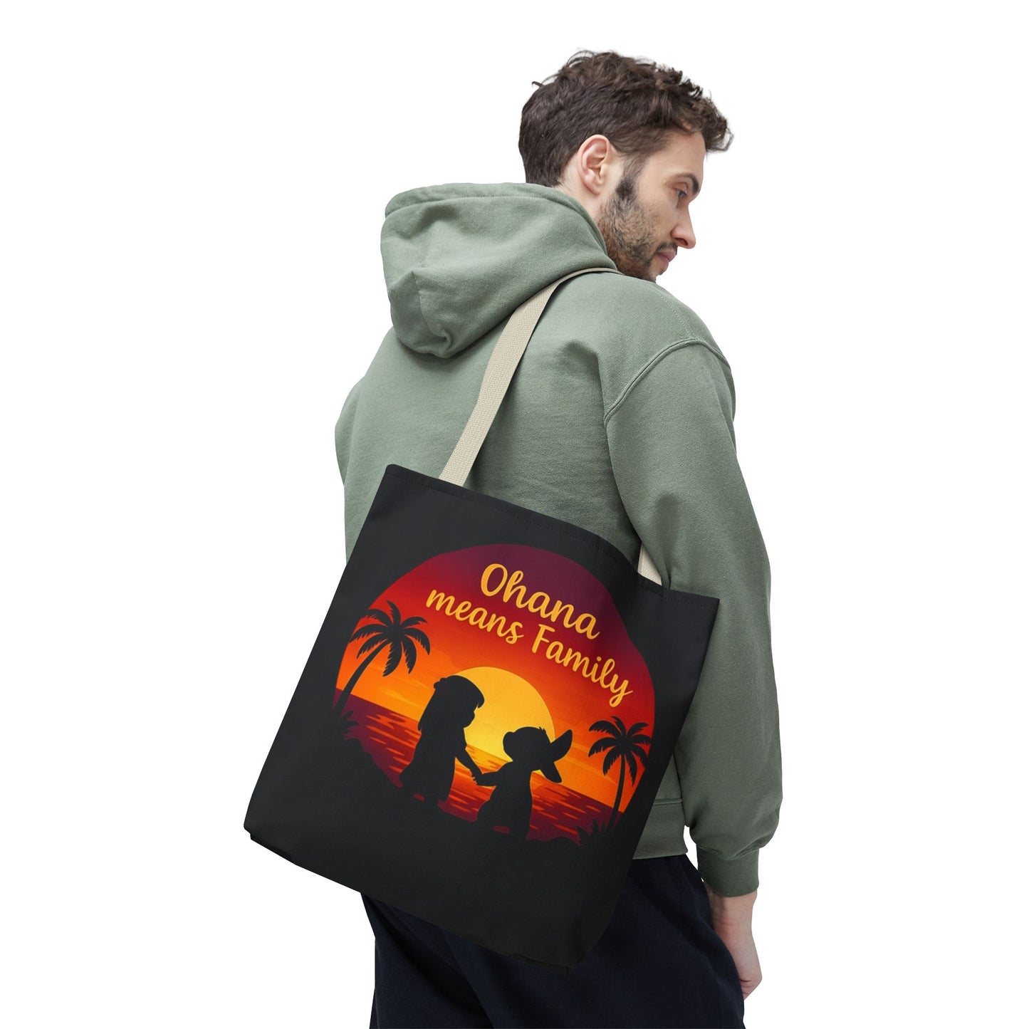 Ohana Means Family Tote Bag – Lilo and Stitch Inspired Bag, Hawaiian Quote, Disney Aesthetic Gift, Reusable Grocery or Beach Bag