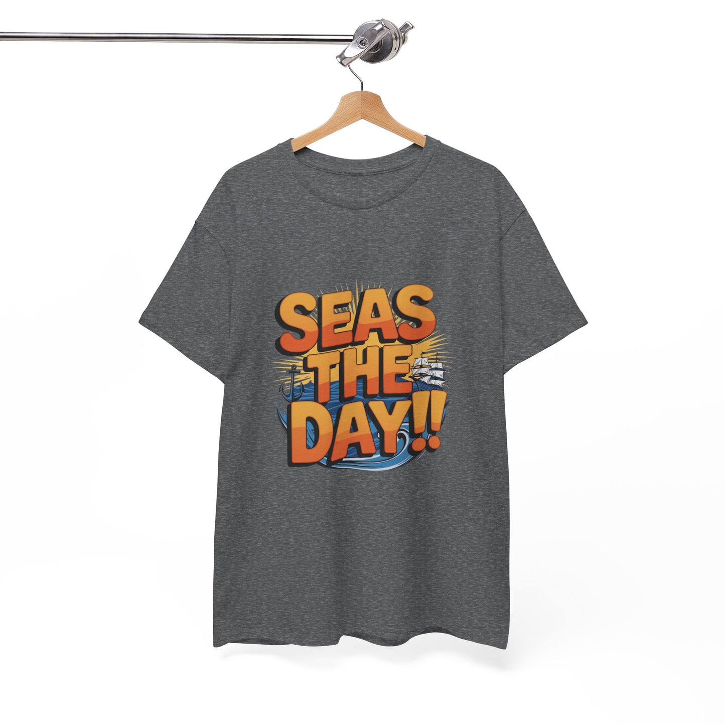 Seas The Day!! Tee • Ocean Pun Graphic Shirt • Comfort Colors Unisex Beachy Vibes • Nautical Aesthetic • Gift for Sea Lovers & Summer Vacays
