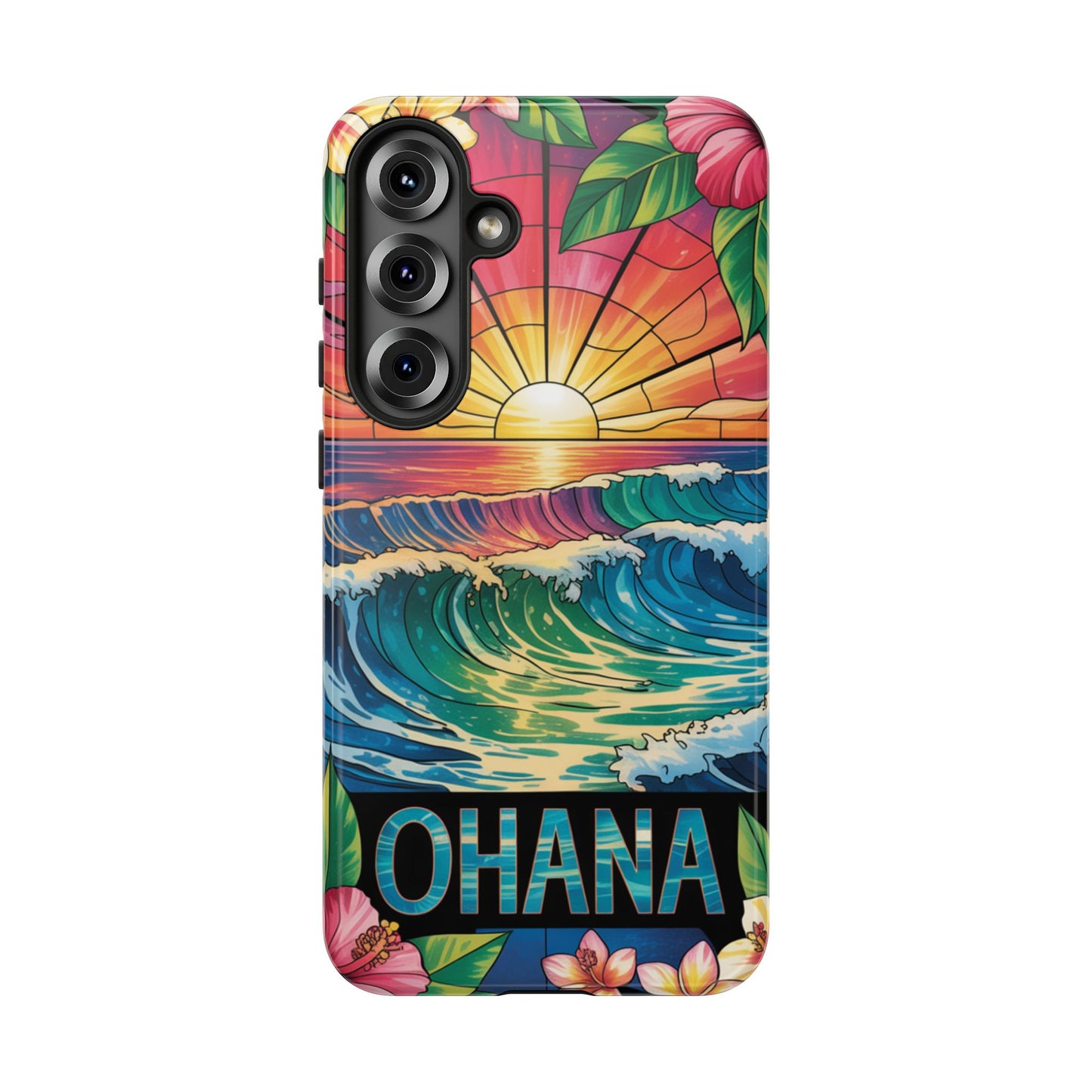 Samsung Galaxy Case Ohana Hawaiian Wave Phone Cover Sunset Tropical Beach Art Protective Case Gift for Samsung Lovers