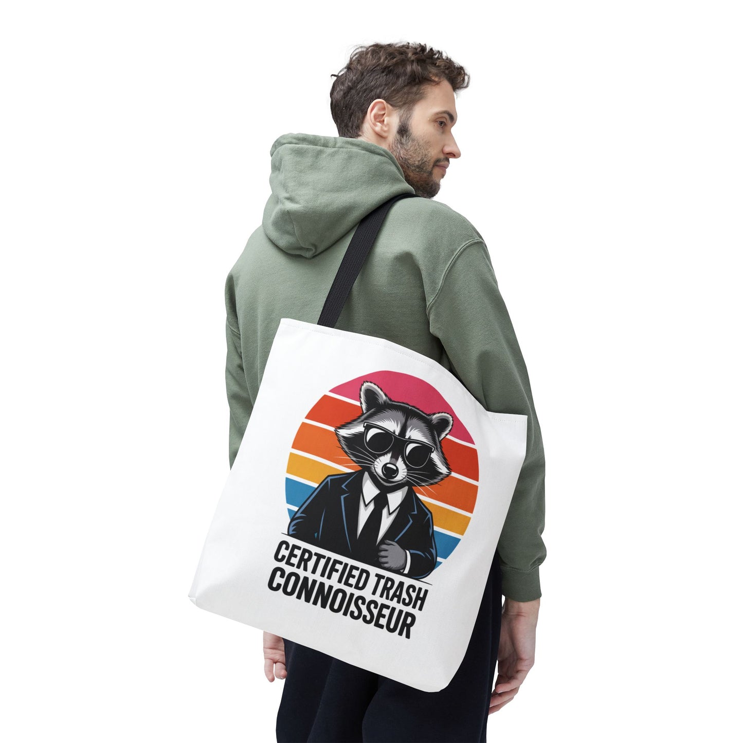 Certified Trash Connoisseur Raccoon Tote Bag Fun and Quirky Everyday Carry Trash Panda Bag