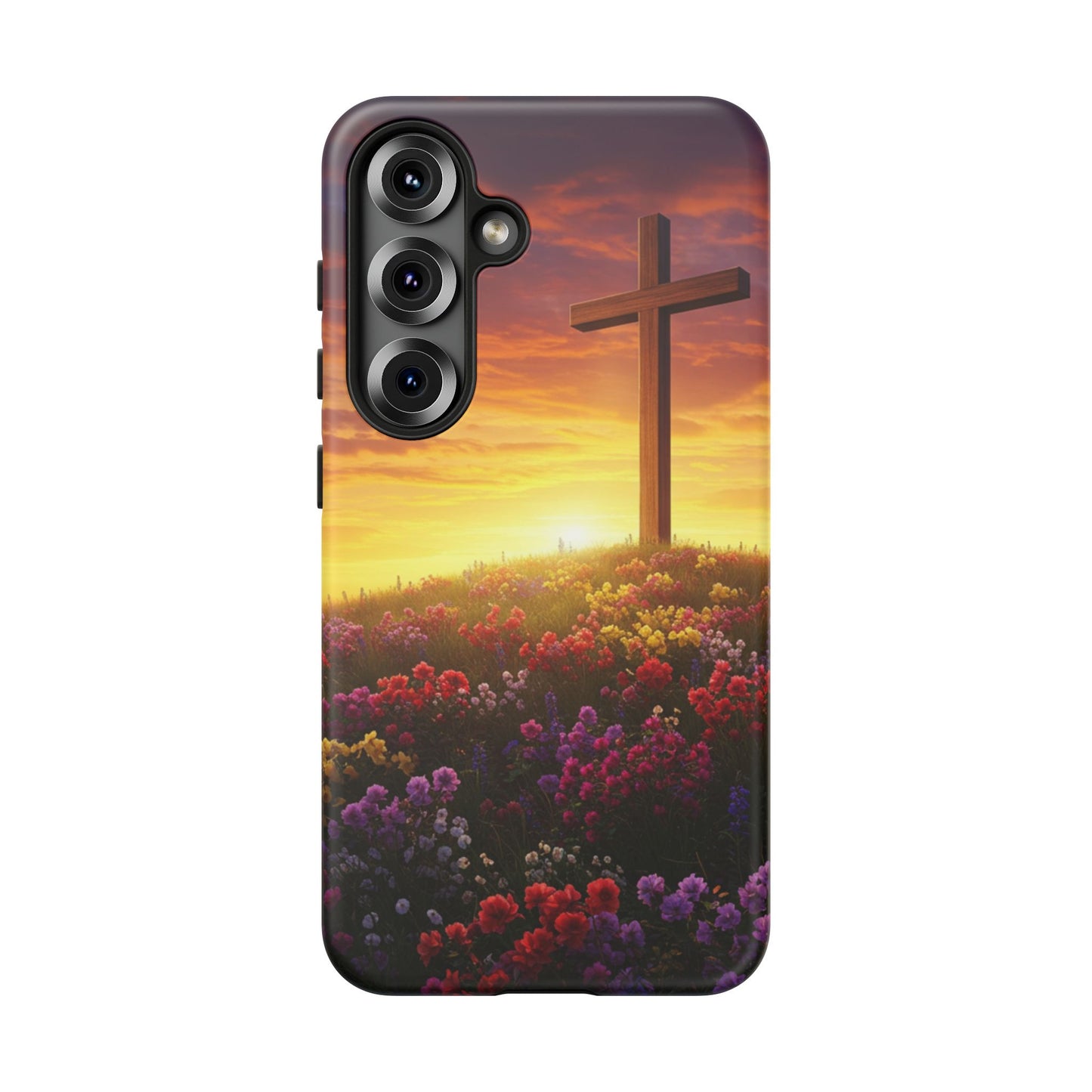 Samsung Phone Case Cross on a Hill Painting Christian Phone Case Cross Samsung Case
