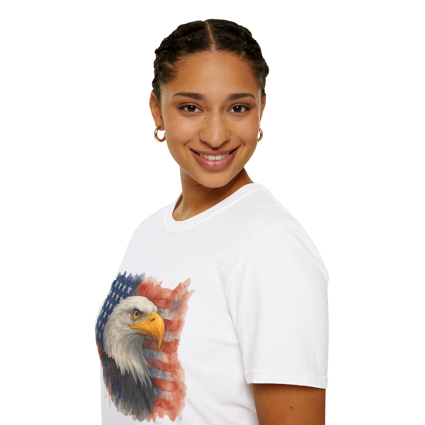 American Eagle & Flag T‑Shirt | Patriotic Graphic Tee | Bald Eagle USA Shirt | 4th of July Tee | Independence Day Apparel