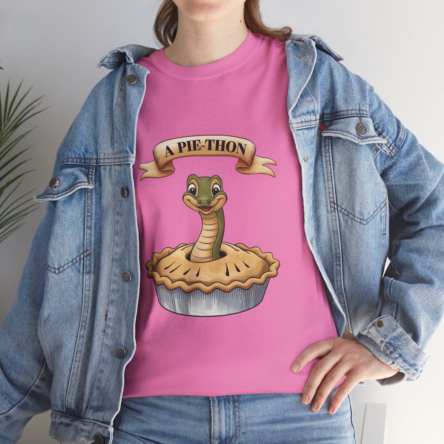 A Pie-Thon Funny Snake Pun Shirt – Cute Animal Joke T-Shirt – Quirky Graphic Tee for Pun Lovers, Reptile Fans, and Unique Gift Ideas