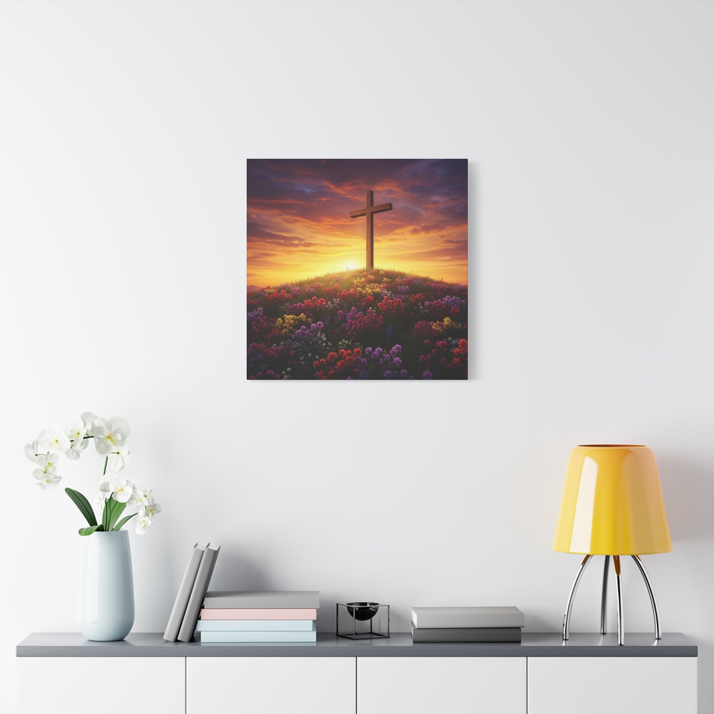 Canvas Cross Art Christian Canvas Cross Decor Religious Art Spiritual Painting Unique Decor Gift for Christian