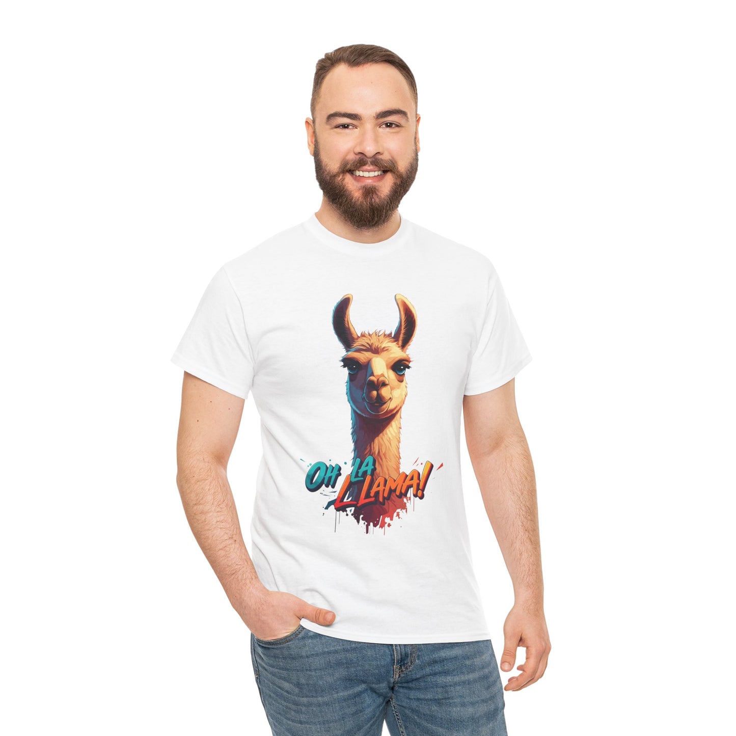 Oh la Llama Graphic Tee | Fun Llama T-Shirt, Cute Animal Lover Shirt, Llama Lover Gift, Quirky Party Tee, Trending Llama Fashion