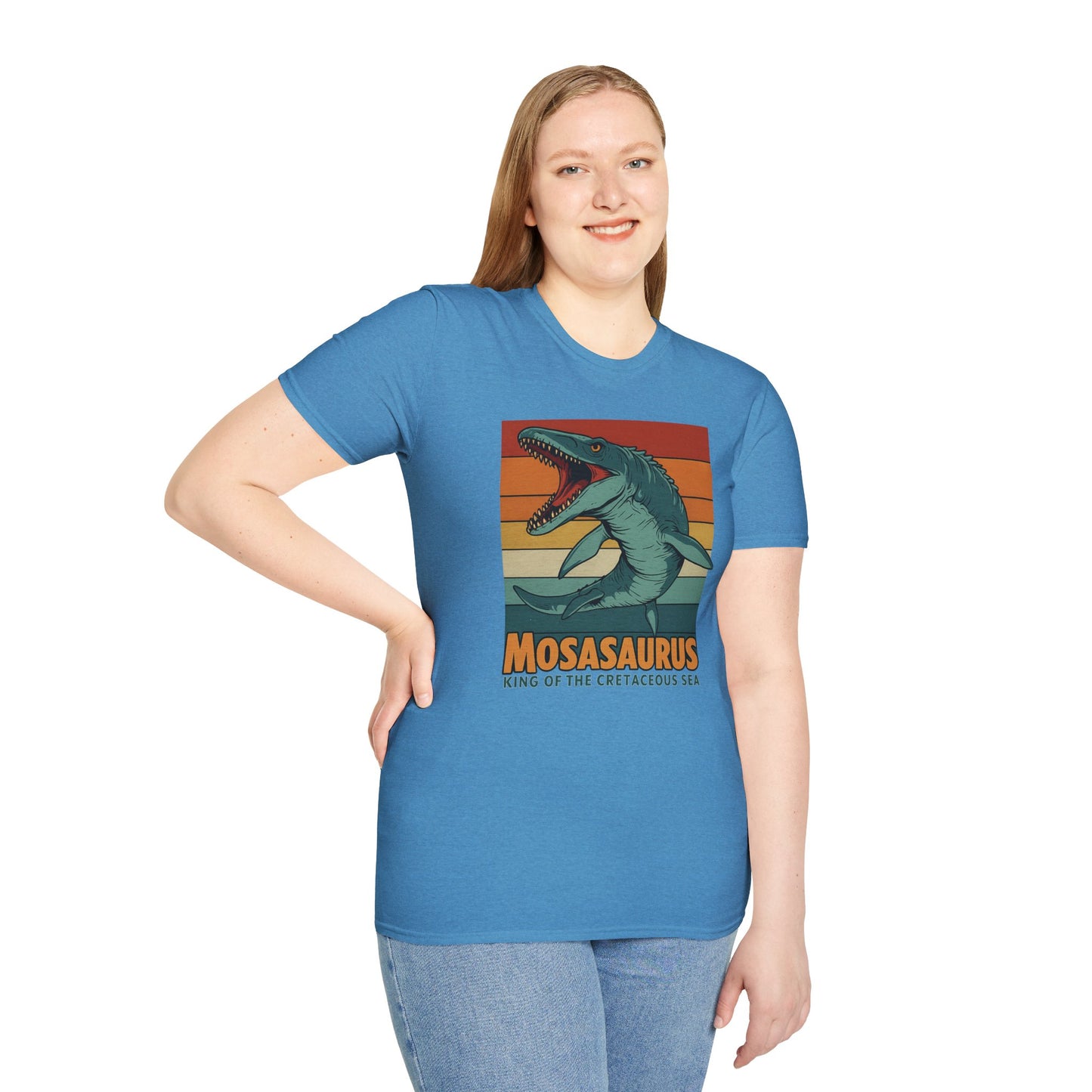 Retro Mosasaurus T-Shirt - Cretaceous Sea Monster Graphic Tee, Dinosaur Lover Gift, Paleontology Birthday, Soft Unisex Jurassic Cotton