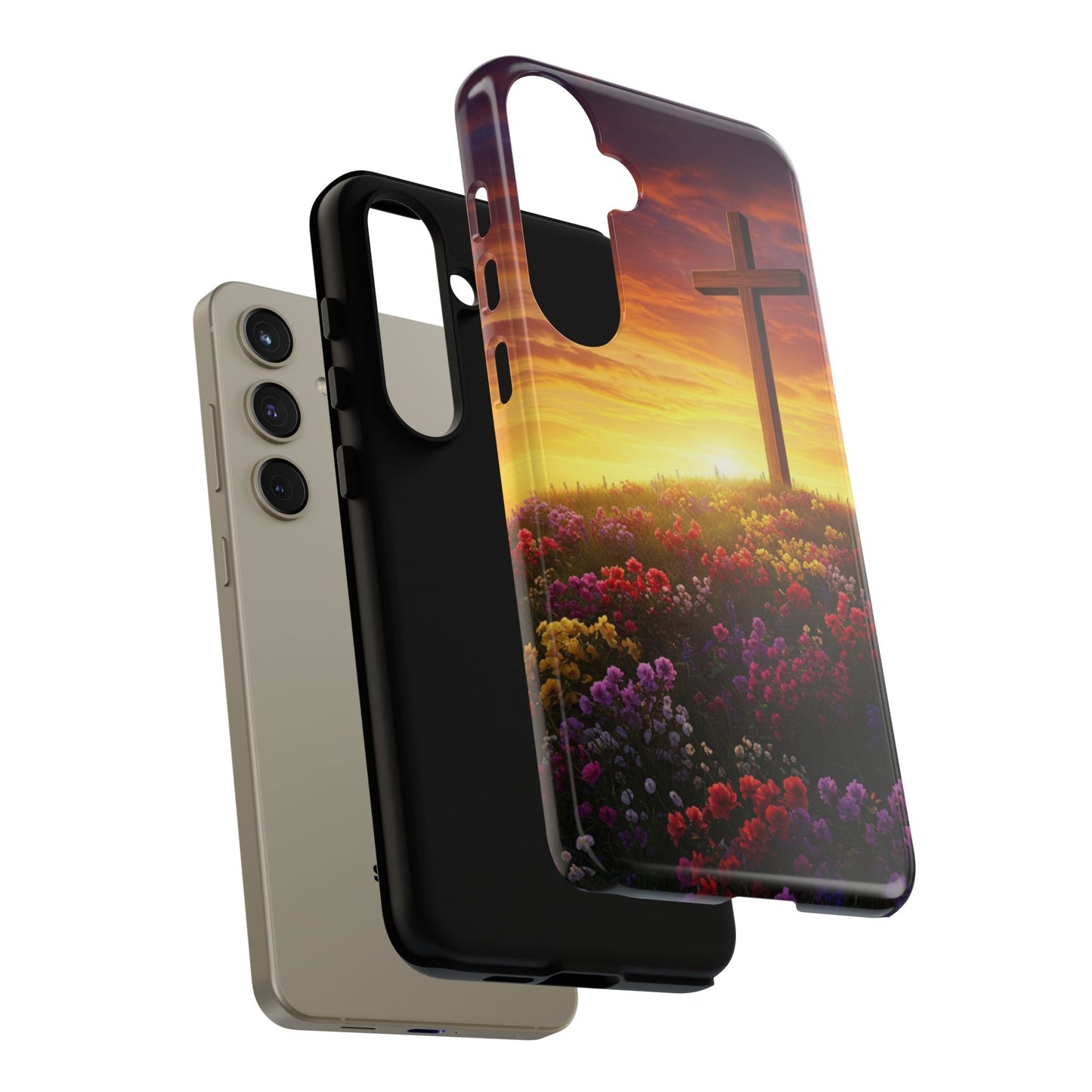 Samsung Phone Case Cross on a Hill Painting Christian Phone Case Cross Samsung Case