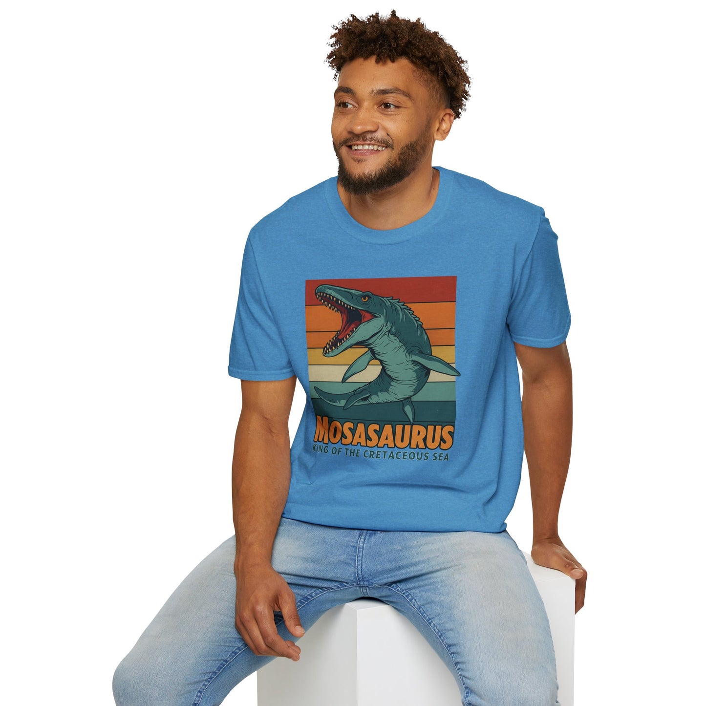 Retro Mosasaurus T-Shirt - Cretaceous Sea Monster Graphic Tee, Dinosaur Lover Gift, Paleontology Birthday, Soft Unisex Jurassic Cotton