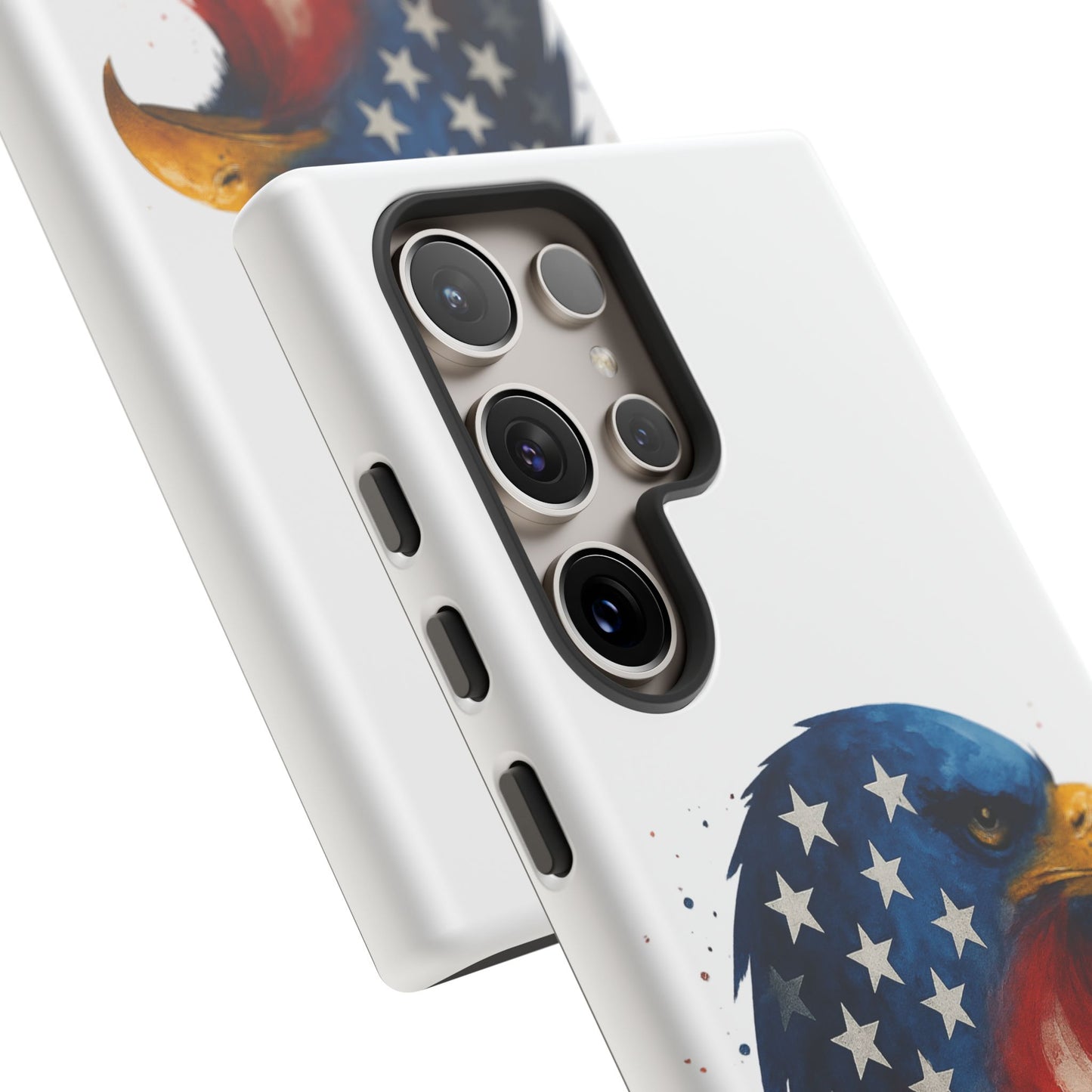 Patriotic Eagle Samsung Case - USA Flag Rugged Tough Cover, Dual-Layer Protection, Veteran and 4th of July Gift Galaxy Series