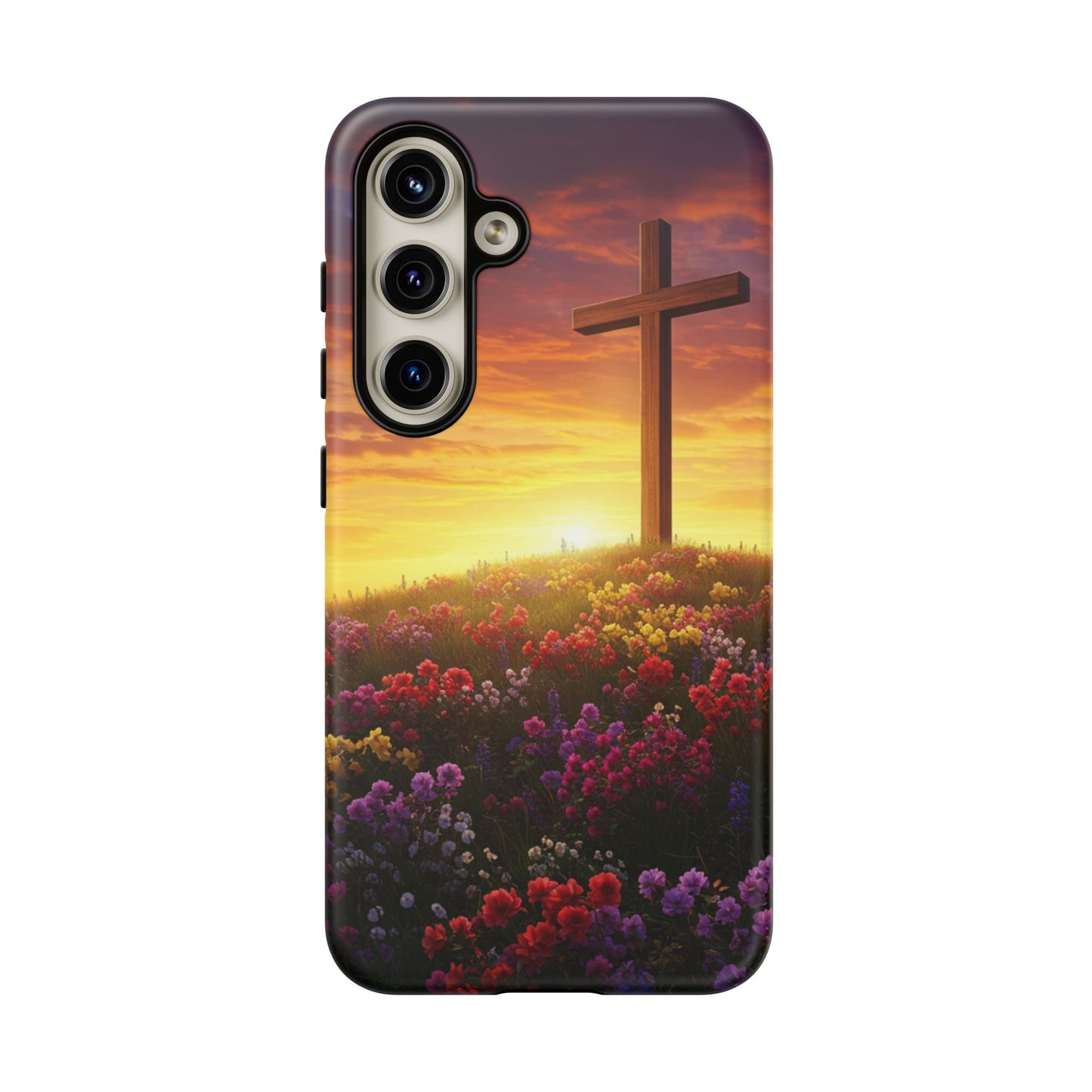 Samsung Phone Case Cross on a Hill Painting Christian Phone Case Cross Samsung Case