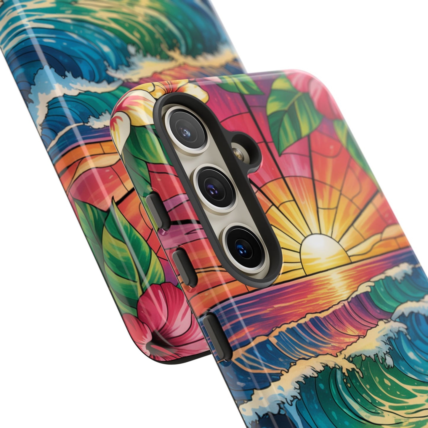 Samsung Galaxy Case Ohana Hawaiian Wave Phone Cover Sunset Tropical Beach Art Protective Case Gift for Samsung Lovers