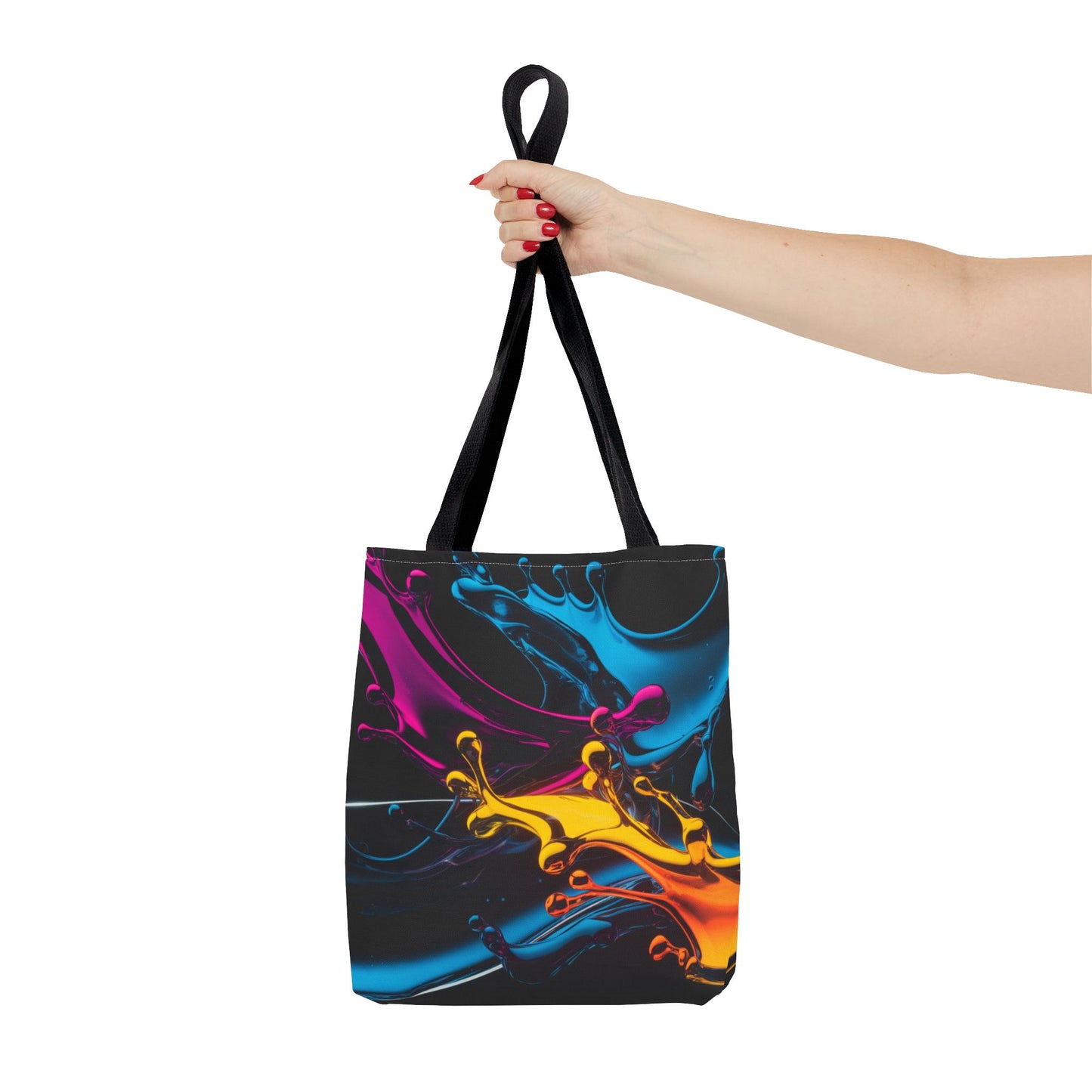 Abstract Neon Splash Tote Bag, Vibrant Colorful Art Bag, Reusable Shopping Bag, Modern Everyday Carryall, Bright Aesthetic Gift For Her