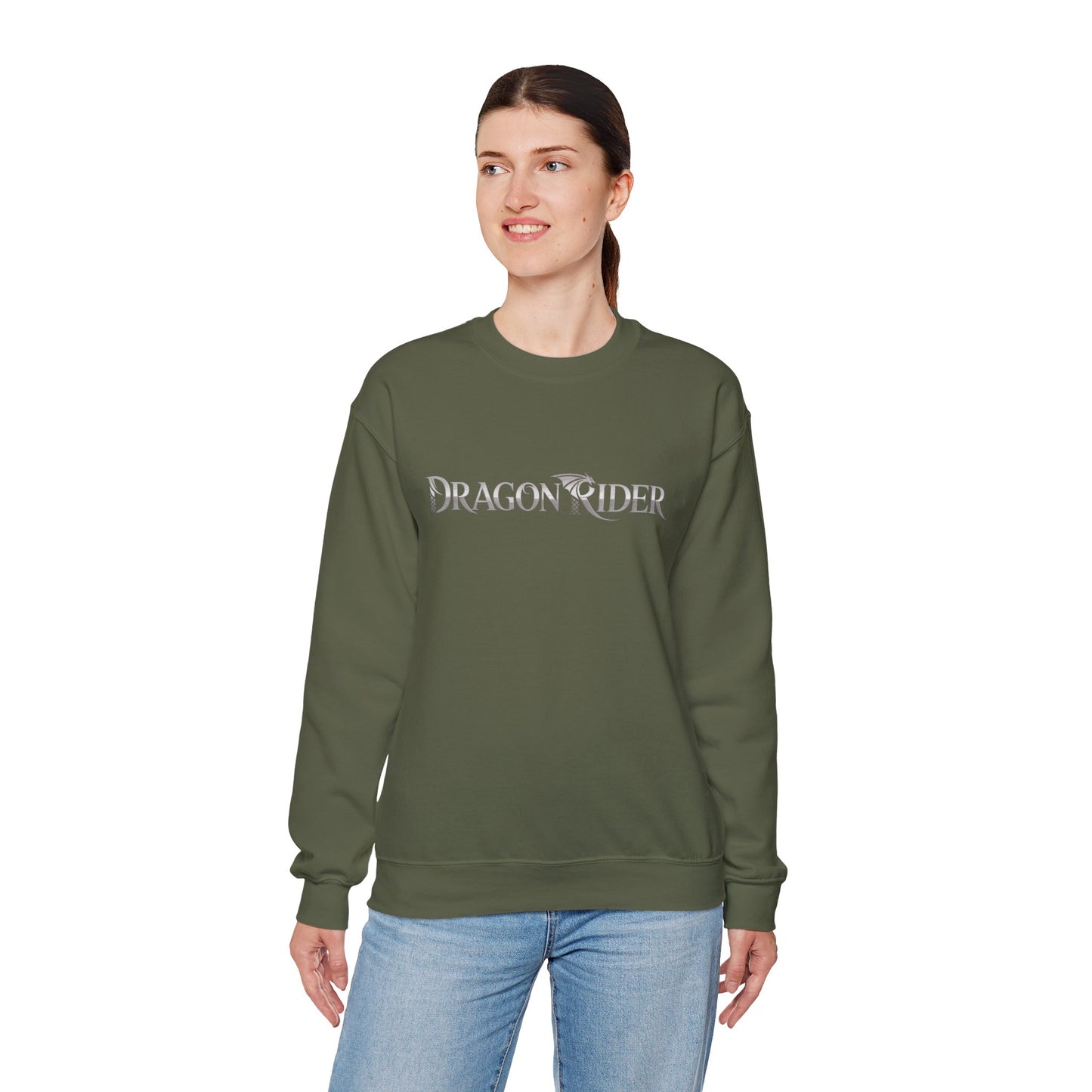 Dragon Rider Sweatshirt | Unisex Fantasy Gamer Crewneck | Nerdy Cozy Mythical Gift | Medieval Dragon Pullover | Geek Cosplay Style