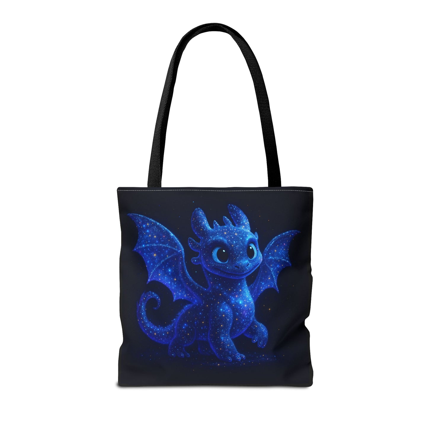 Galaxy Dragon Tote Bag, Cosmic Blue Dragon Shoulder Bag With Starry Night Design, Fantasy Art Reusable Tote For Gifts And Everyday Use