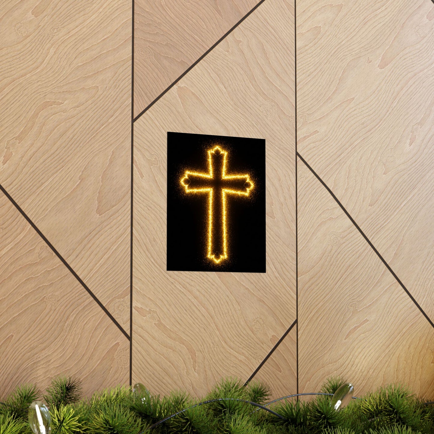 Vertical Poster - Glowing Cross Design