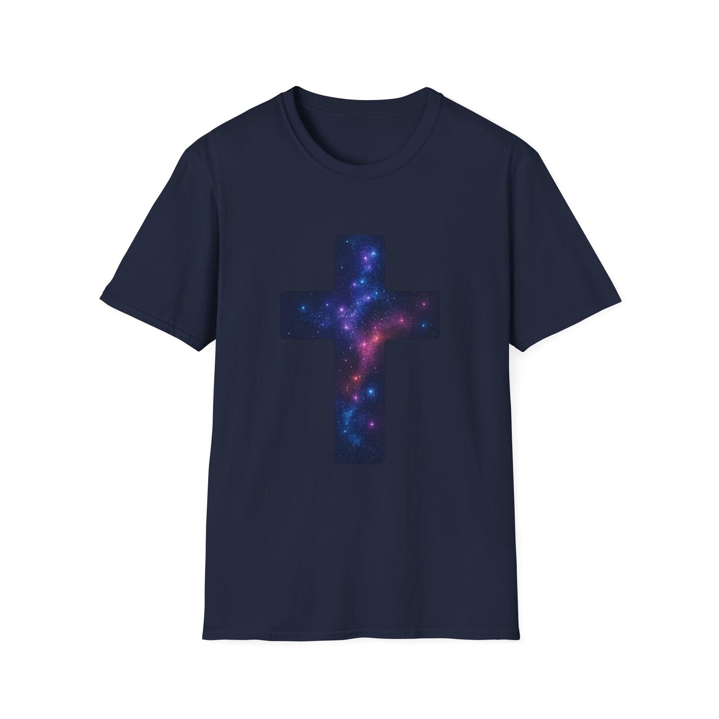 Galaxy Cross Graphic Tee | Celestial Christian Shirt, Spiritual Universe Cross T-Shirt, Faith & Astronomy Gift for Women & Men, Space Aesthetic