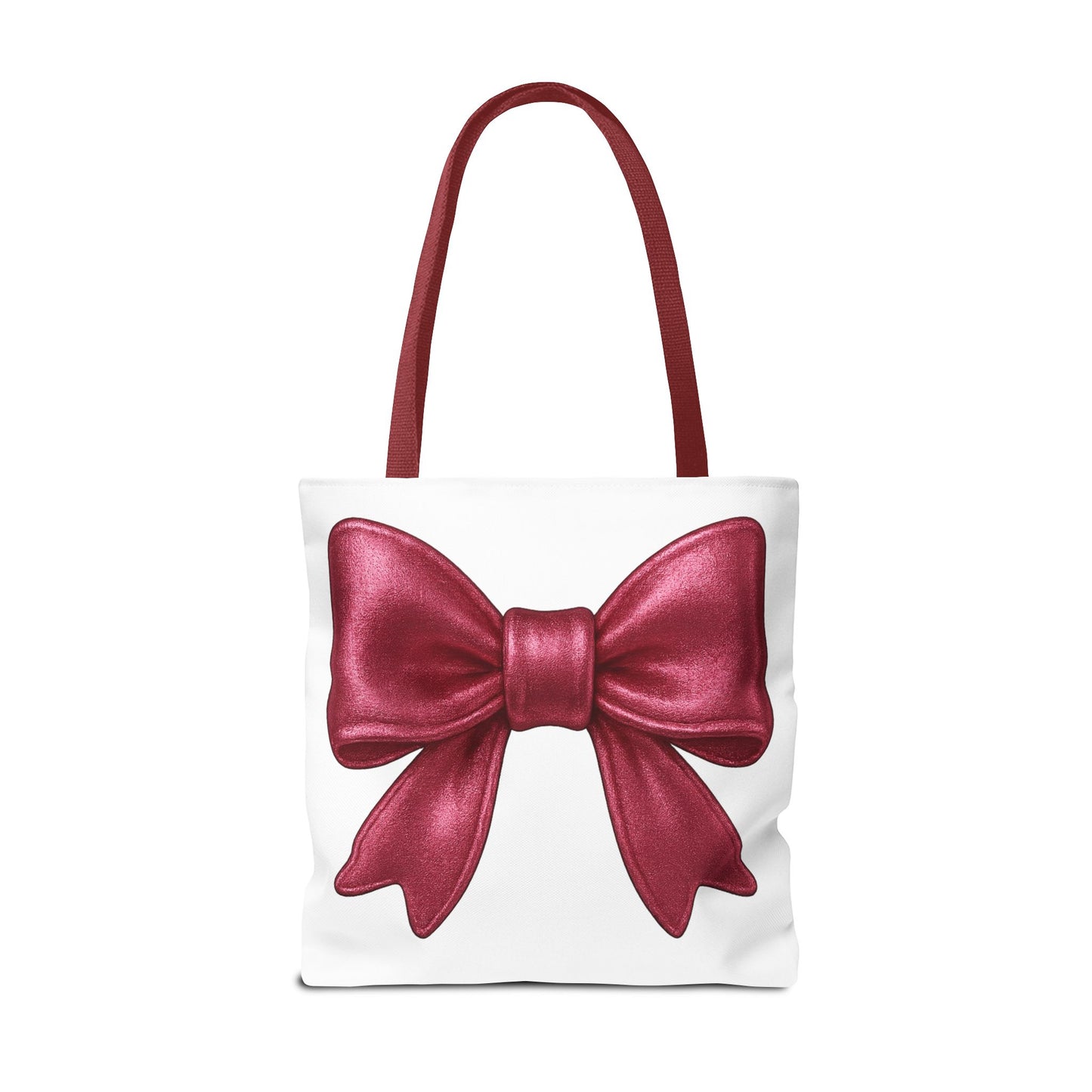 Chic Red Bow Tote Bag – Cute Girly Gift for Her, Fashionable White Bag with Red Handles, Kawaii Aesthetic Purse, Everyday Style