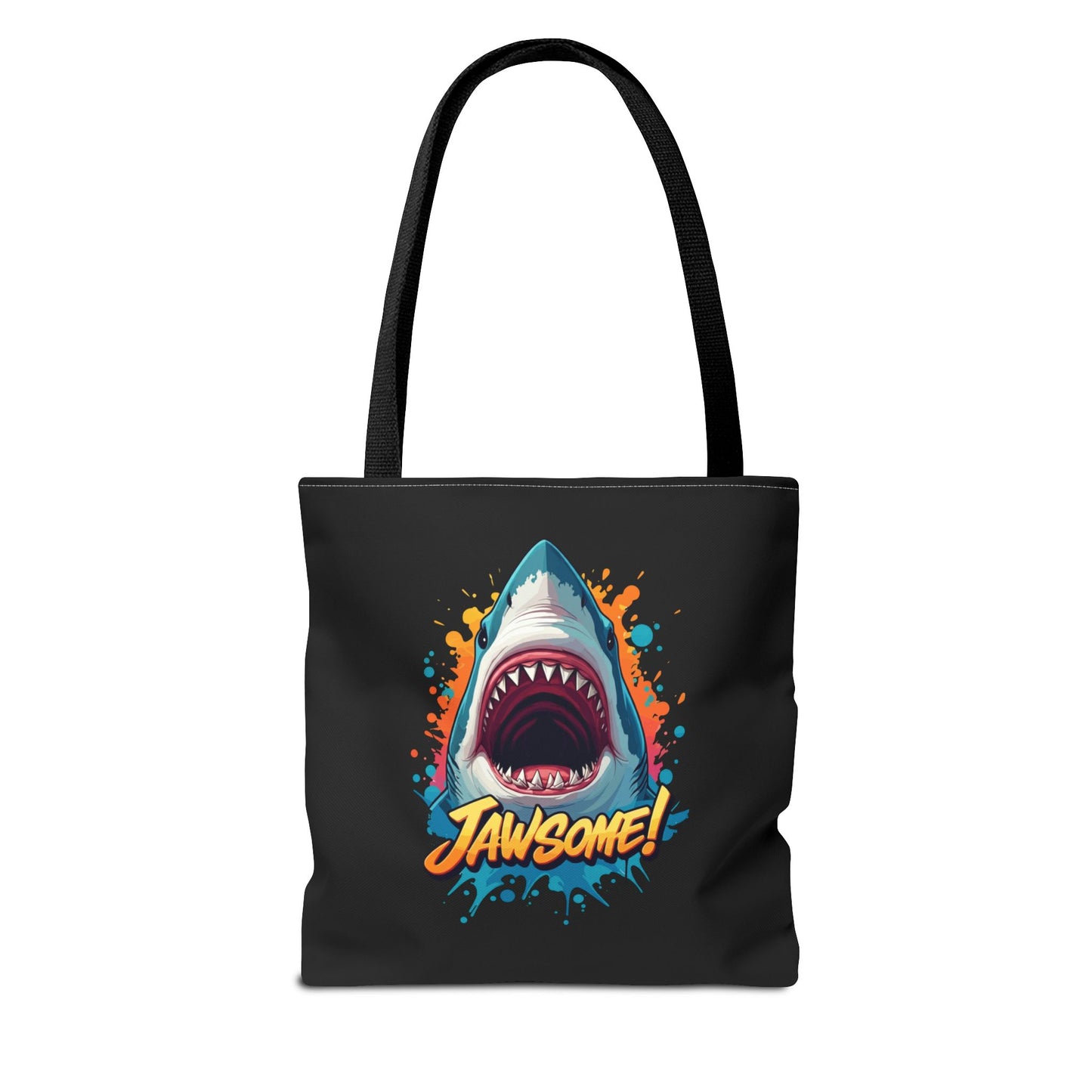 Shark Tote Bag – JAWSOME Funny Ocean Lover Bag – Durable Reusable Grocery, Beach, or Everyday Tote – Gift for Shark Fans & Sea Lovers