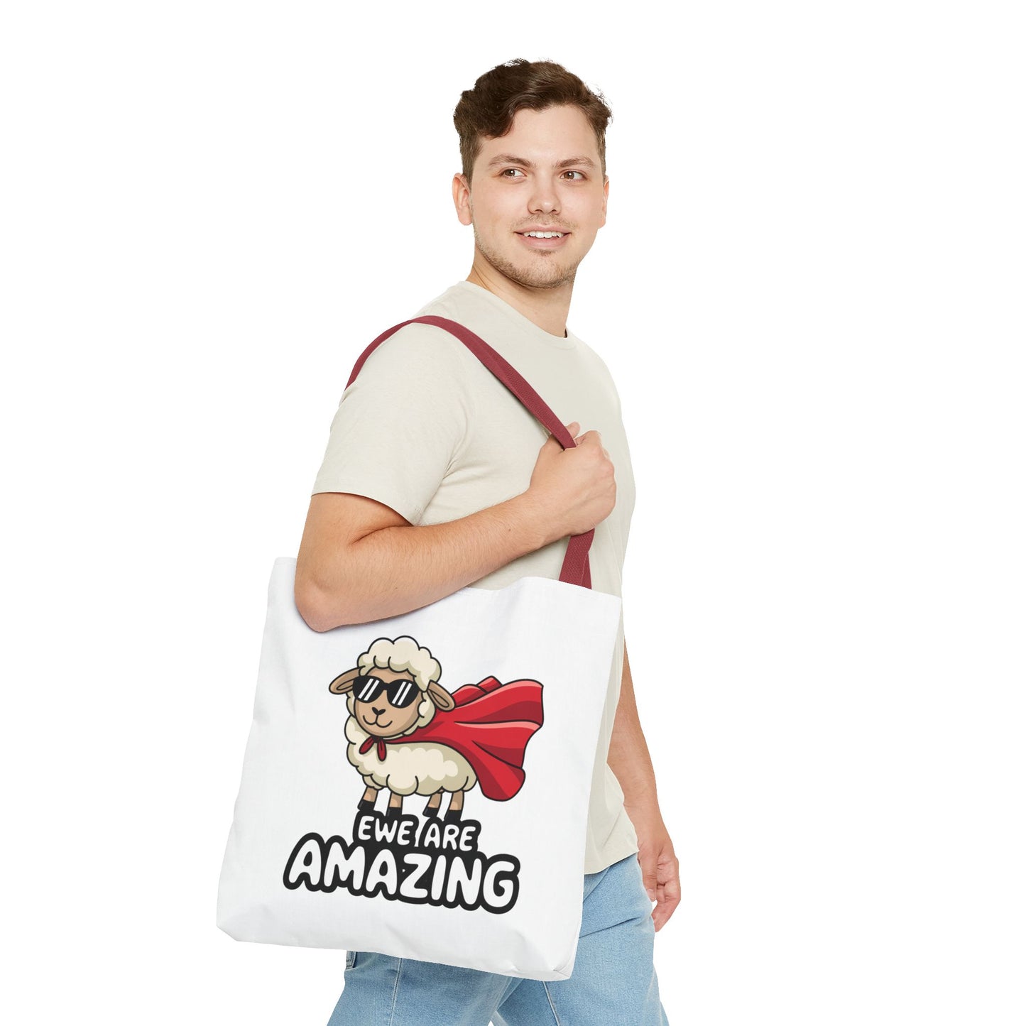 Sheep Tote Bag - Ewe Are Amazing Inspirational Bag Everyday Tote Funny Bag