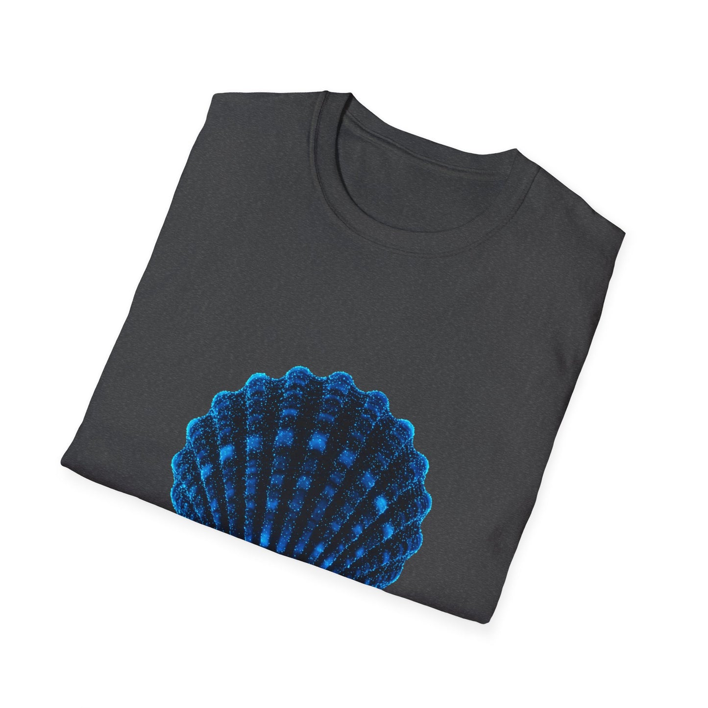 Geometric Digital Shell T‑Shirt • Nature Inspired Graphic Tee • Cottagecore, Y2K Nostalgia, Bold Minimalist Women & Men Gift