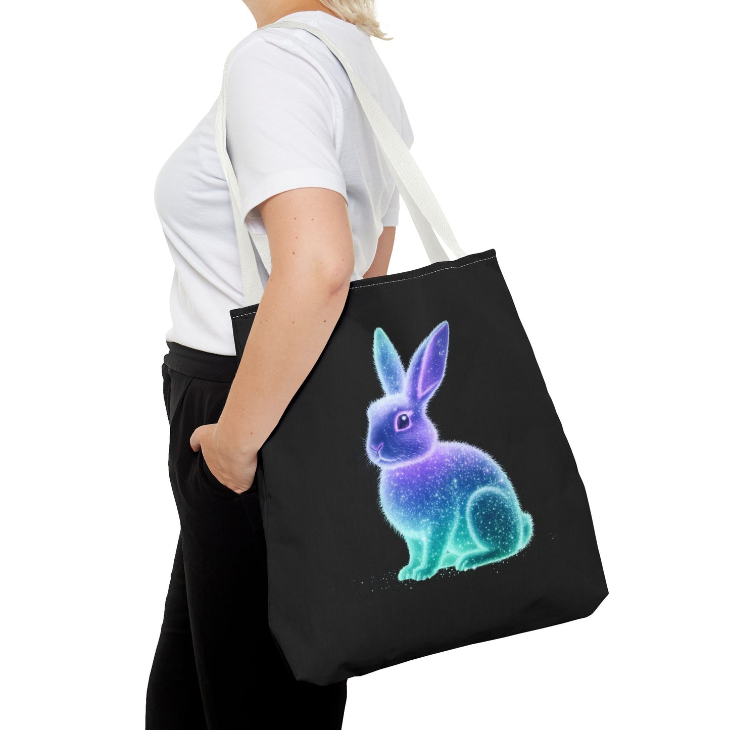 Bioluminescent Easter Bunny Tote Bag Easter Bag Easter Tote Reusable Shopping Bag