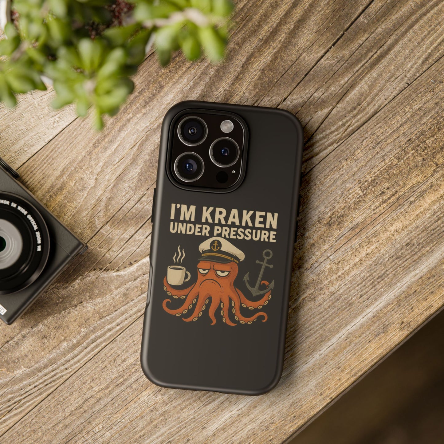 iPhone Case Stressed Octopus 'I'm Kraken Under Pressure' Nautical Phone Case Beach iPhone Case Ocean Themed Case