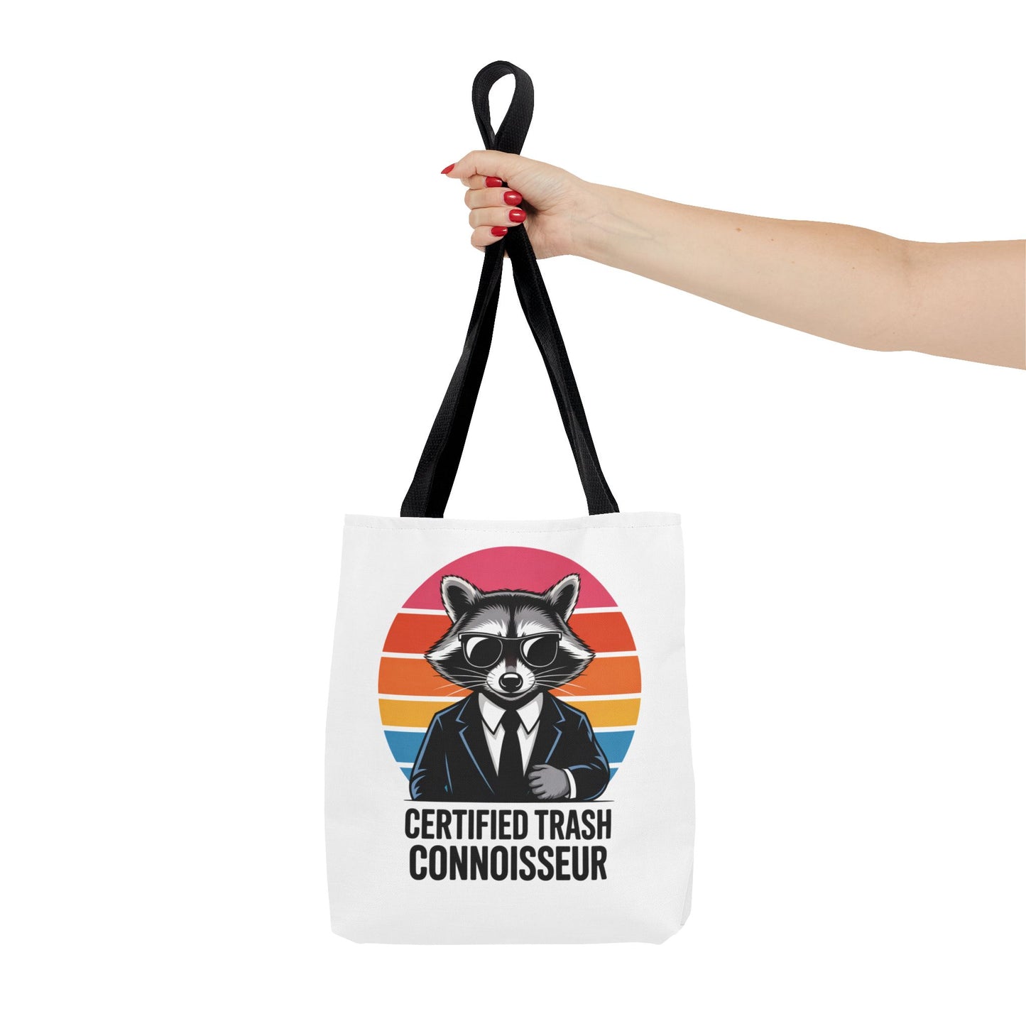 Certified Trash Connoisseur Raccoon Tote Bag Fun and Quirky Everyday Carry Trash Panda Bag