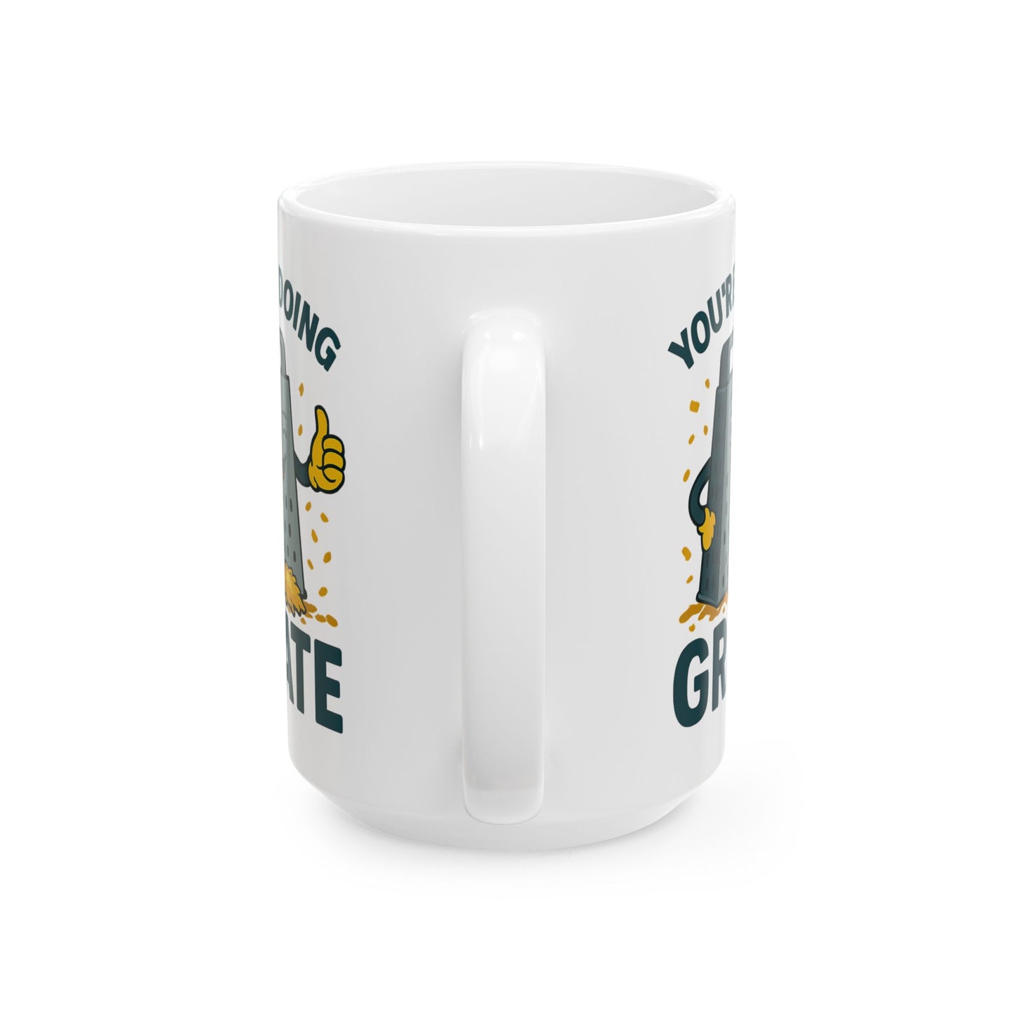 You’re Doing Grate Funny Pun Mug – Cheesy Kitchen Coffee Cup, Positive Encouragement Gift for Coworkers, Friends & Teachers