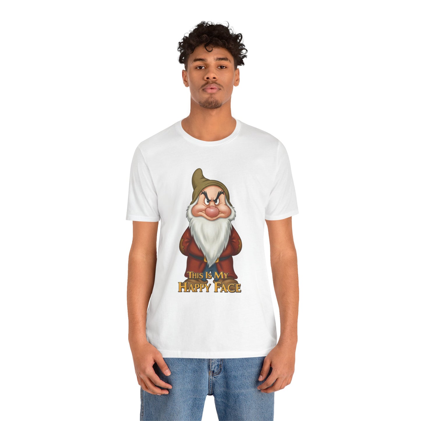Grumpy Mood Shirt | This Is My Happy Face Tee | Funny Sarcastic Graphic T-Shirt | Retro Grumpy Beard Shirt | Gift for Men Women Introverts