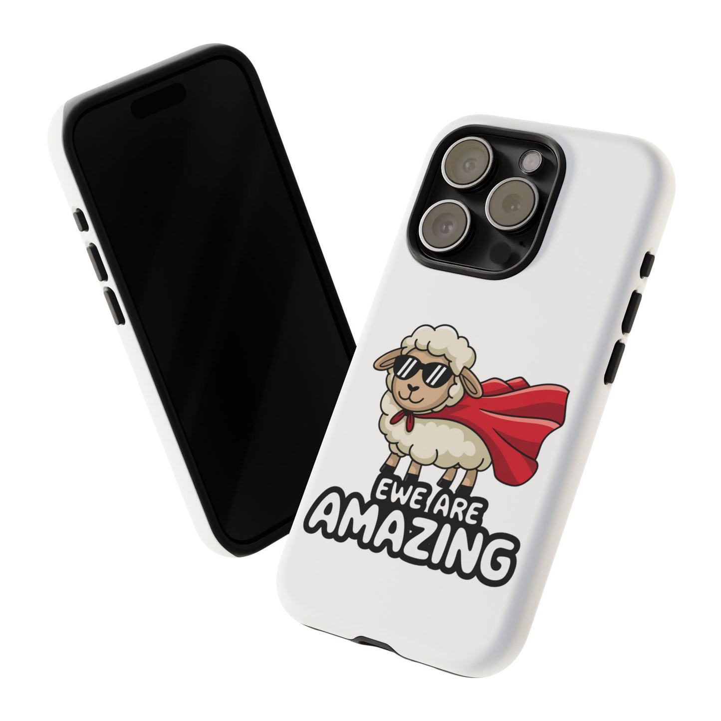 Funny iPhone Case - Cute Sheep Phone Cover - "Ewe Are Amazing" Animal Pun Gift - Motivational iPhone Case - Gift for Her or Him