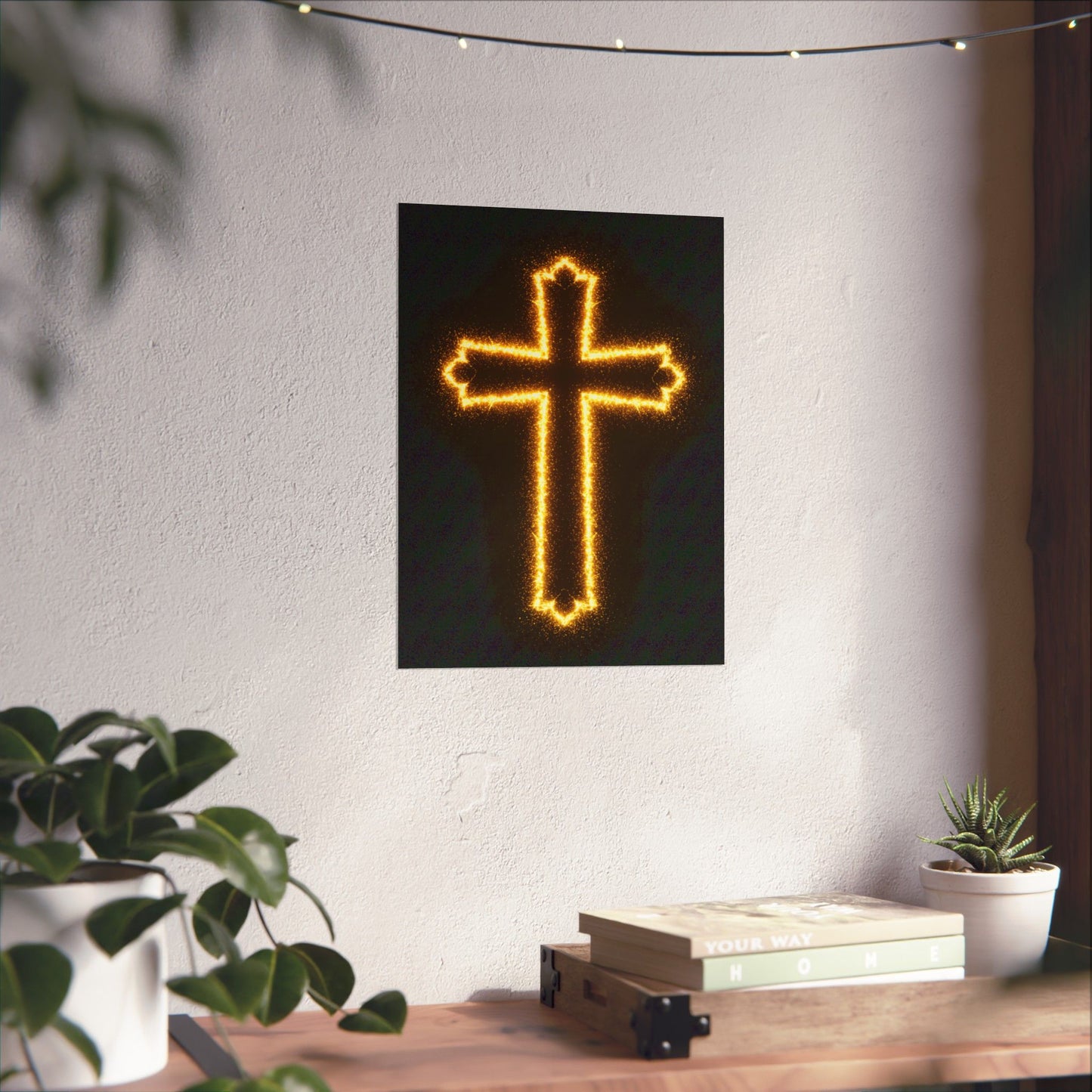 Vertical Poster - Glowing Cross Design