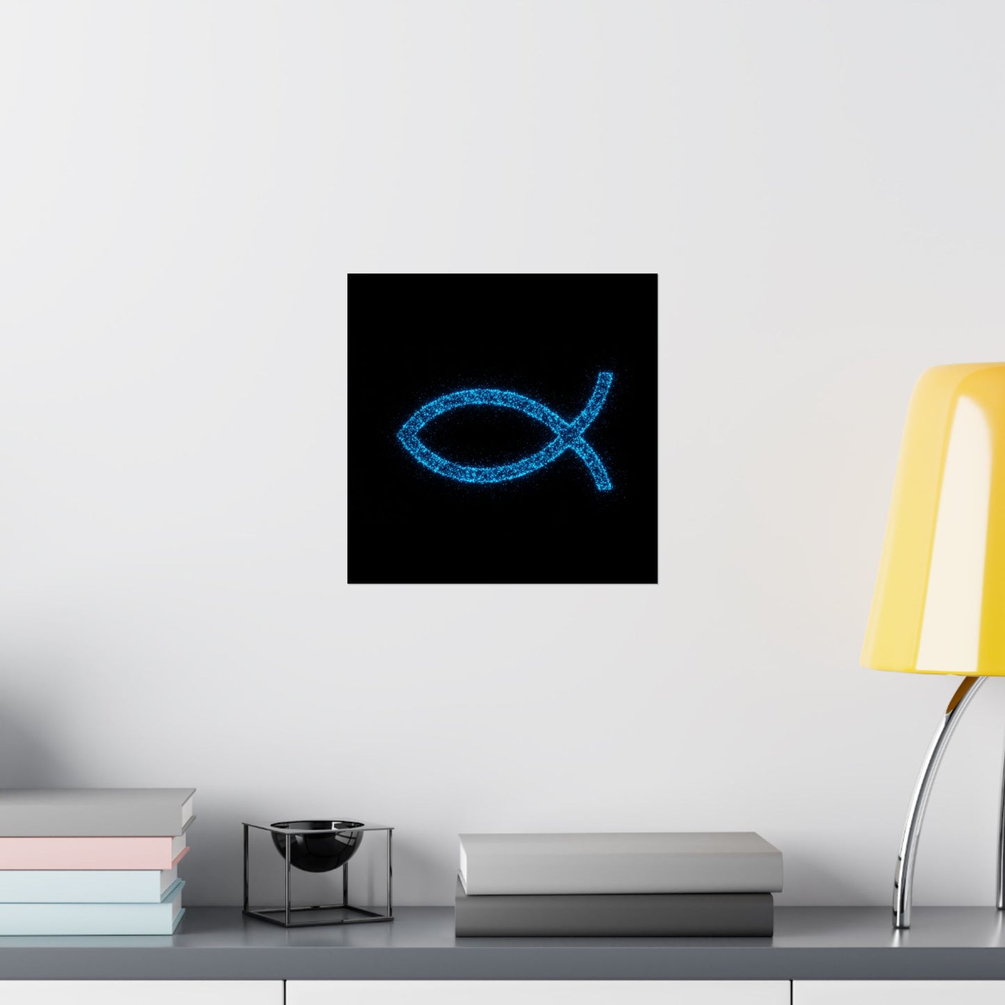 Sparkling Fish Symbol Matte Vertical Poster - Faith-Inspired Art for Home Decor