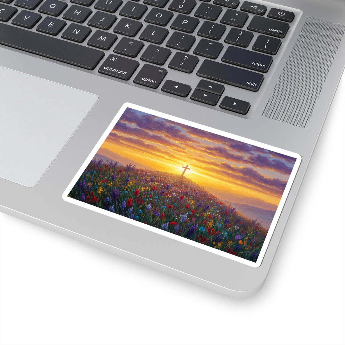 Monet Hill Cross Kiss-Cut Stickers Christian Sticker Spiritual Decal Religious Decor